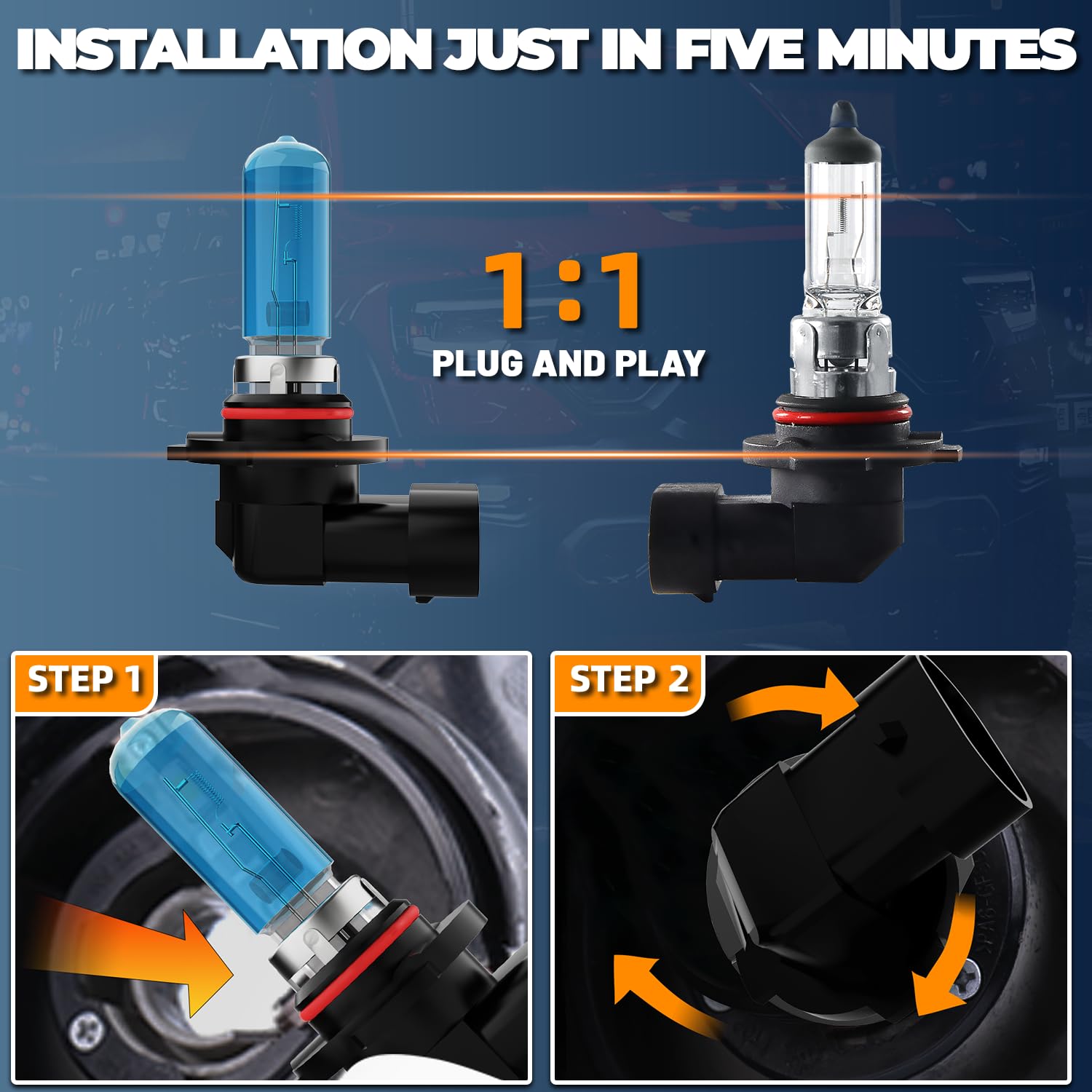 LECCIBUB Light Bulbs Compatible With Toyota Camry 2007-2014, 9005 High Beam + H11 Low Beam + H11 Fog Lights Halogen Light Bulb C