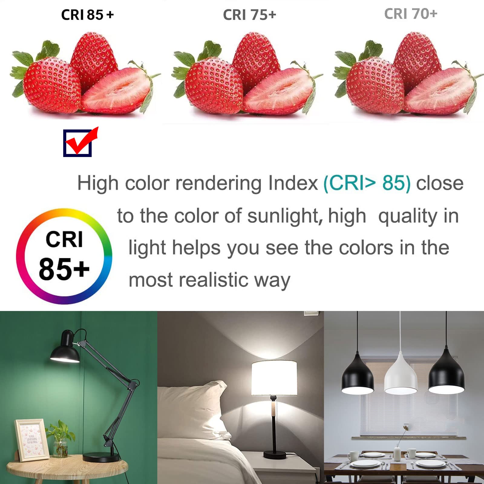 A19 Led Light Bulbs, 60 Watt Equivalent Led Bulbs, Daylight White 5000K, 800Lm Energy Efficient 10W, E26 Standard Base, Non-Dimm