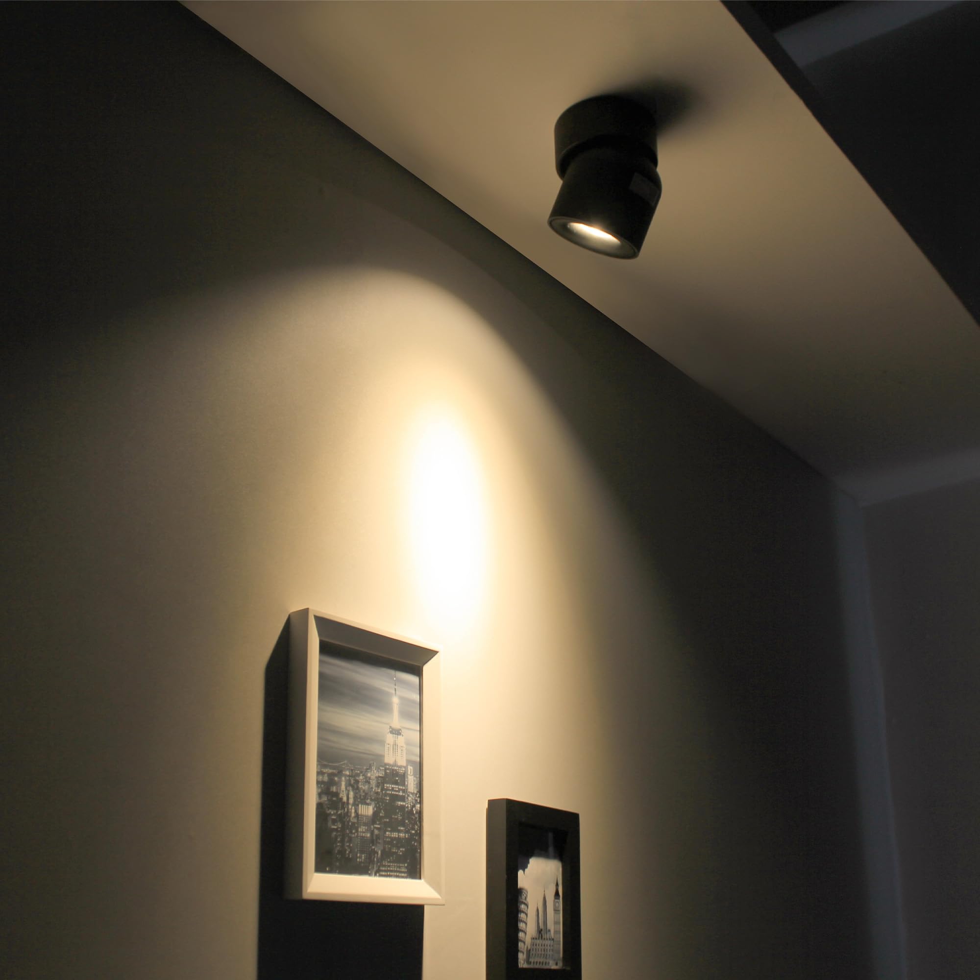 Aisilan 7W Dimmable Led Ceiling Spot Light 2 Pack - Black Adjustable Accent Light, Warm White Cri 97