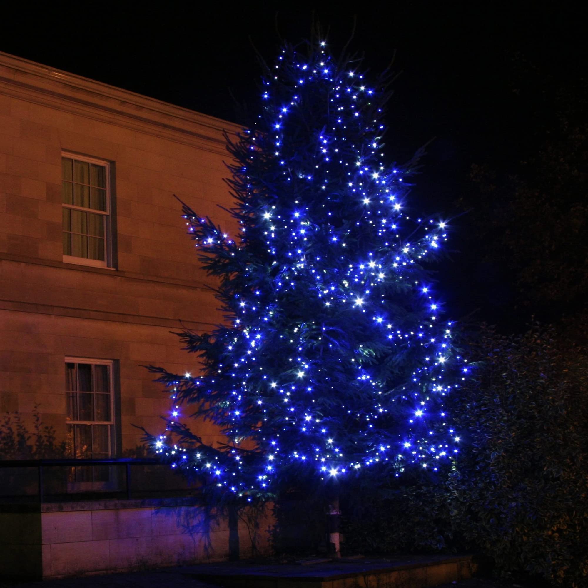 kemooie 500 LED Christmas Lights, 164FT, 8 Twinkle Modes, Waterproof, Blue and White, Model HB-500COI