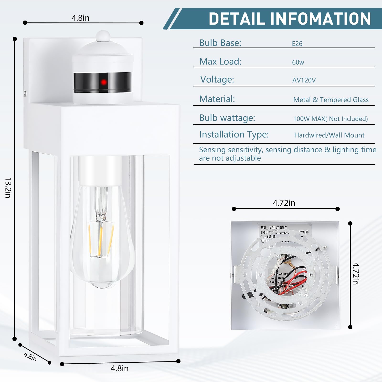Lwsoy Motion Sensor Outdoor Wall Lanterns, 2-Pack Dusk To Dawn Sconce,3 Lighting Modes Porch Lights, Outside Wall Lights For House Garage Patio