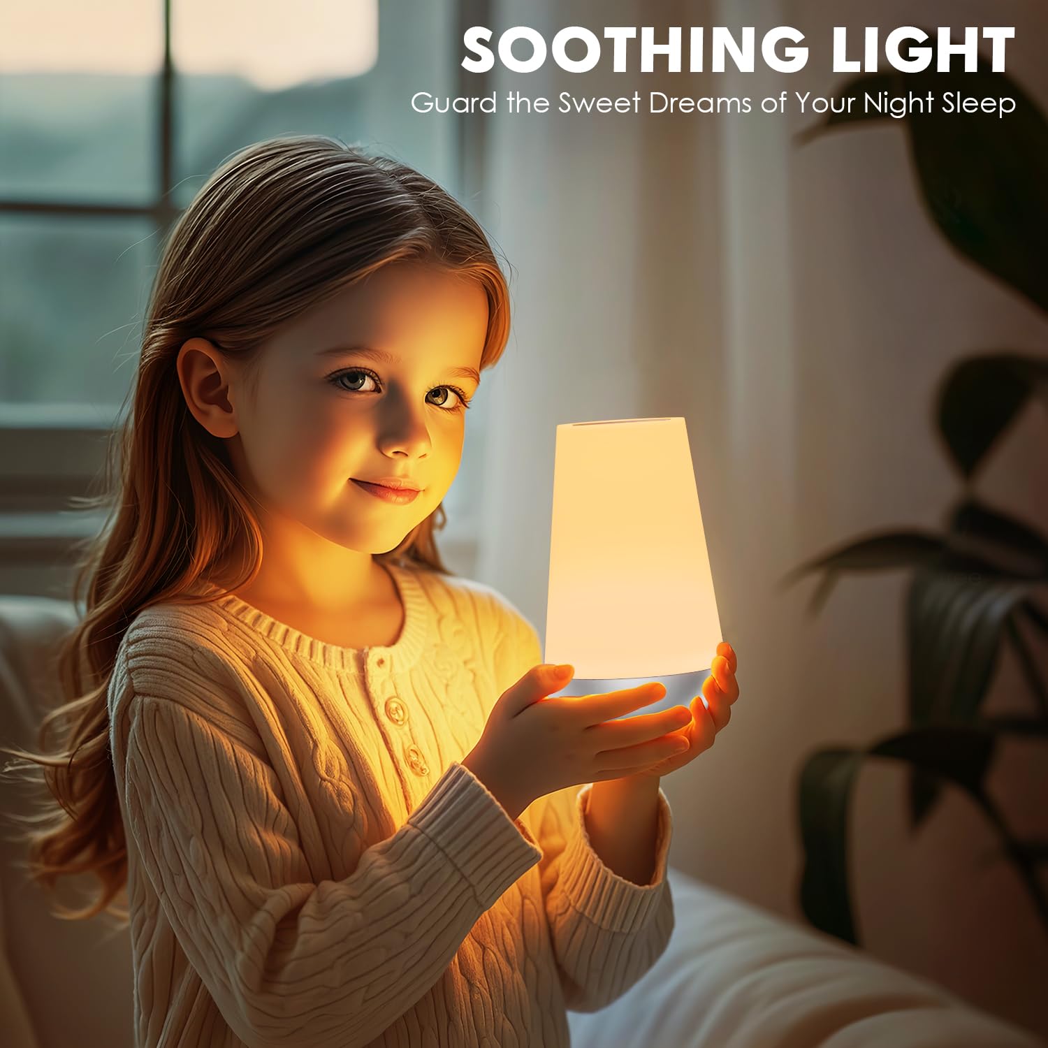 Auxmir Night Light For Kids Baby, 2500Mah13 Rgb Colors & 5 Brightness, Portable Rechargeable Led Bedside Lamp For Baby Nursery,