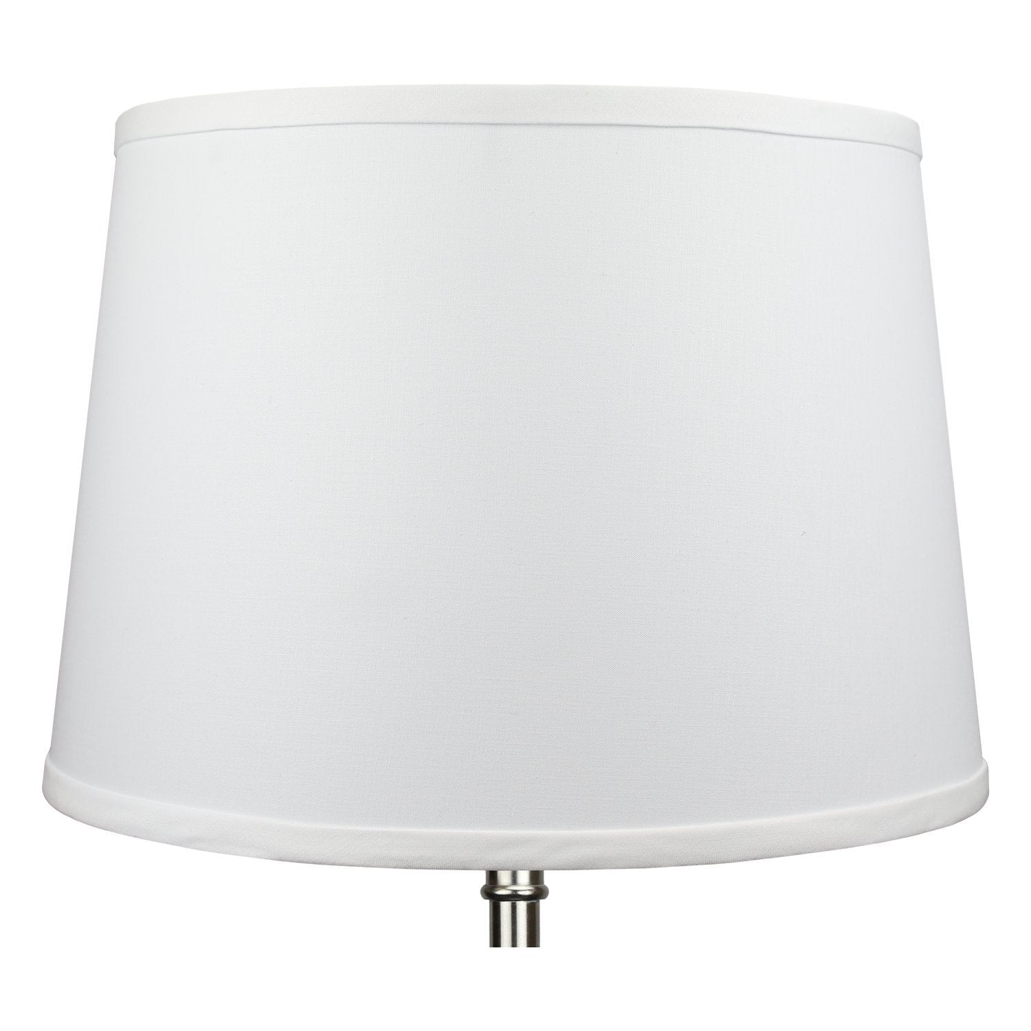 FenchelShades.com Fabric Barrel Lampshade 12in Top x 14in Bottom x 10in Slant Height White Model 12-14-10-W-L-WHI