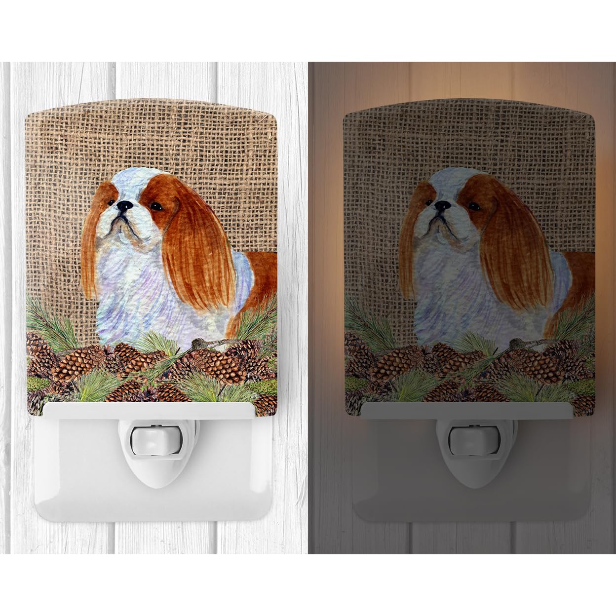 Carolines Treasures Ceramic Night Light, English Toy Spaniel Design, UL-Certified, 6x4x3 inches, Multicolor, Model SS4096CNL