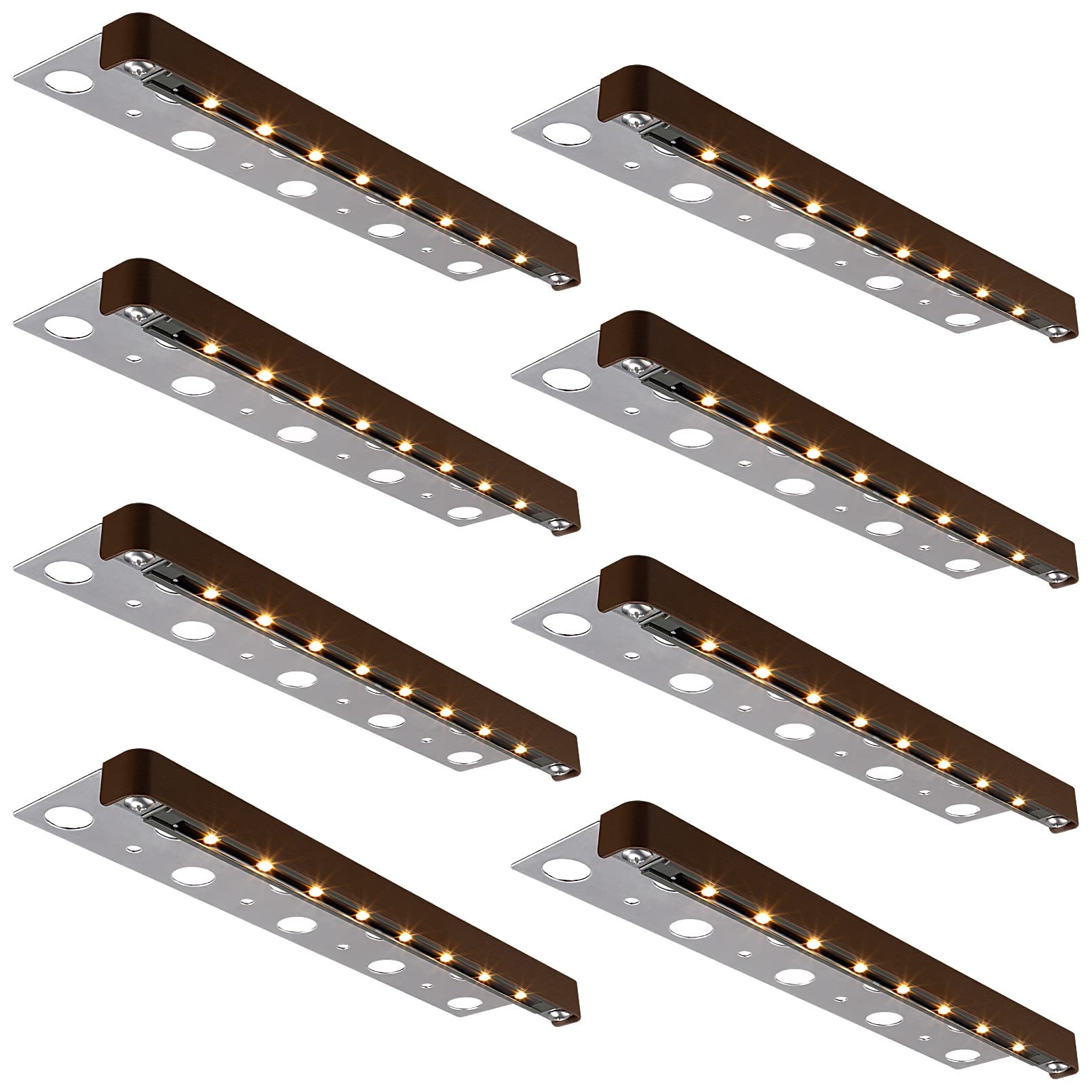 LEONLITE 12 Inch LED Retaining Wall Lights, Soft White 2700K, Low Voltage Hardscape Lighting, Model SJ1HSL-3W12IN27-8P,