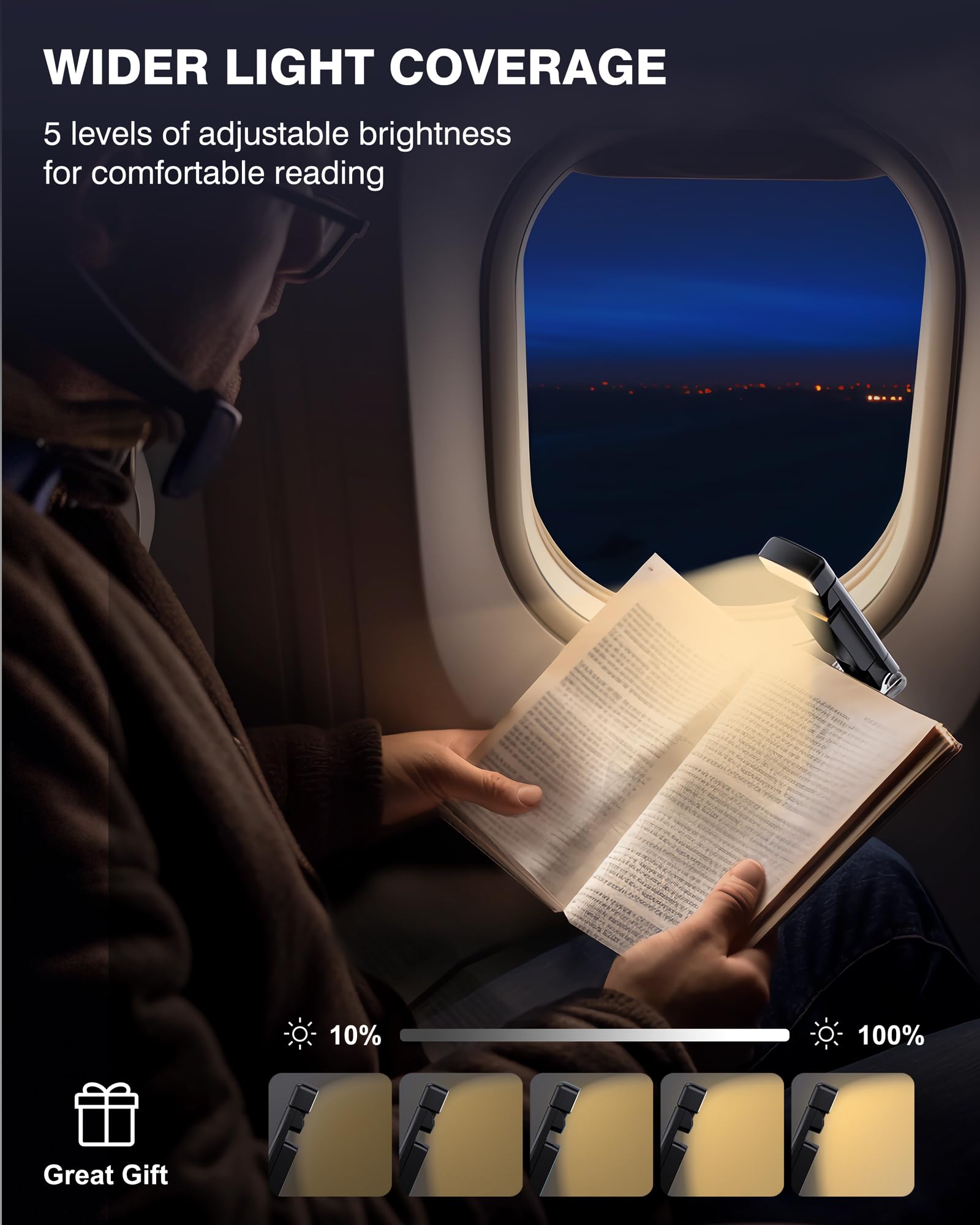 Reading Light With 5 Magnetic Bookmarks, Book Lights For Reading In Bed, Rechargeable Reading Lamp With 2 Timing Modes, 3 Color