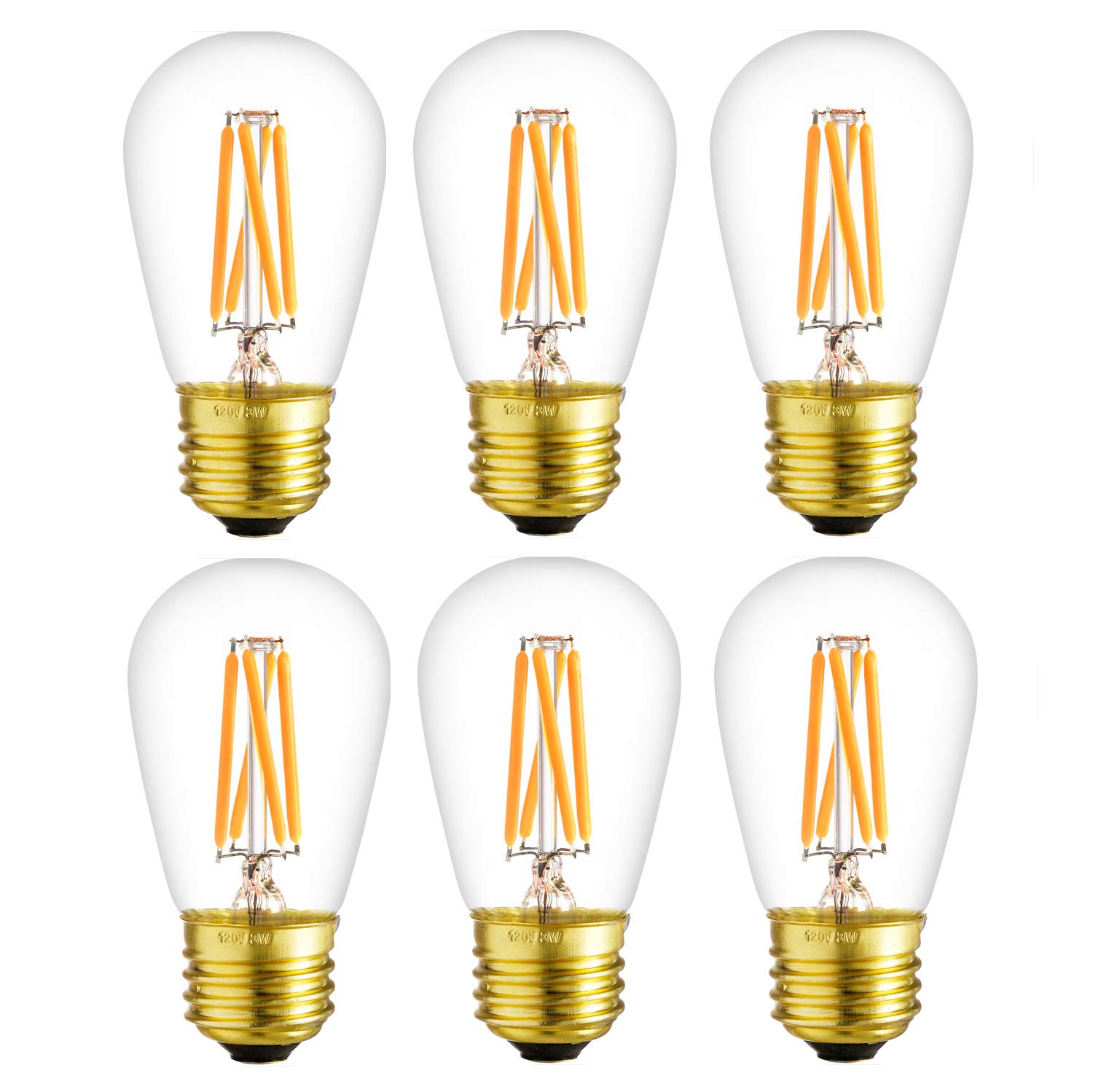 Sunlite 40970 Led S14 Filament Style Light Bulb 4 Watts (25W Equivalent) 340 Lumens, 90 Cri, Medium Base (E26), Dimmable, Ul Lis
