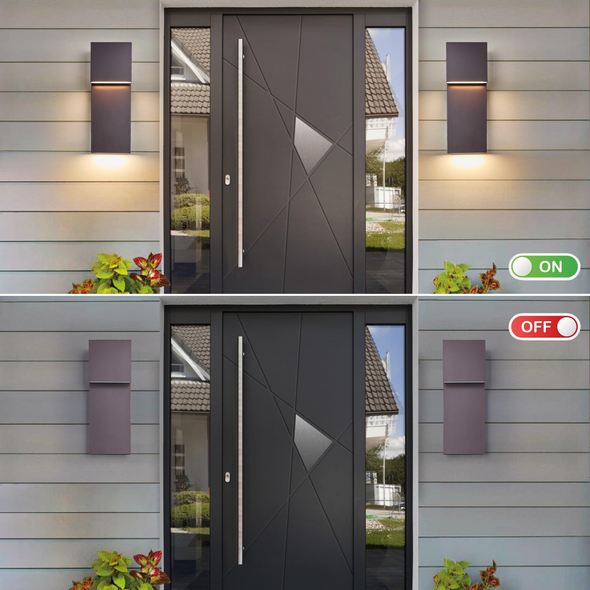 Tarentlight Outdoor Wall Lights, Modern LED Sconce 3000K, 2 Pack Bronze, Metal Fixtures for Front Door, Porch, Garage, Patio