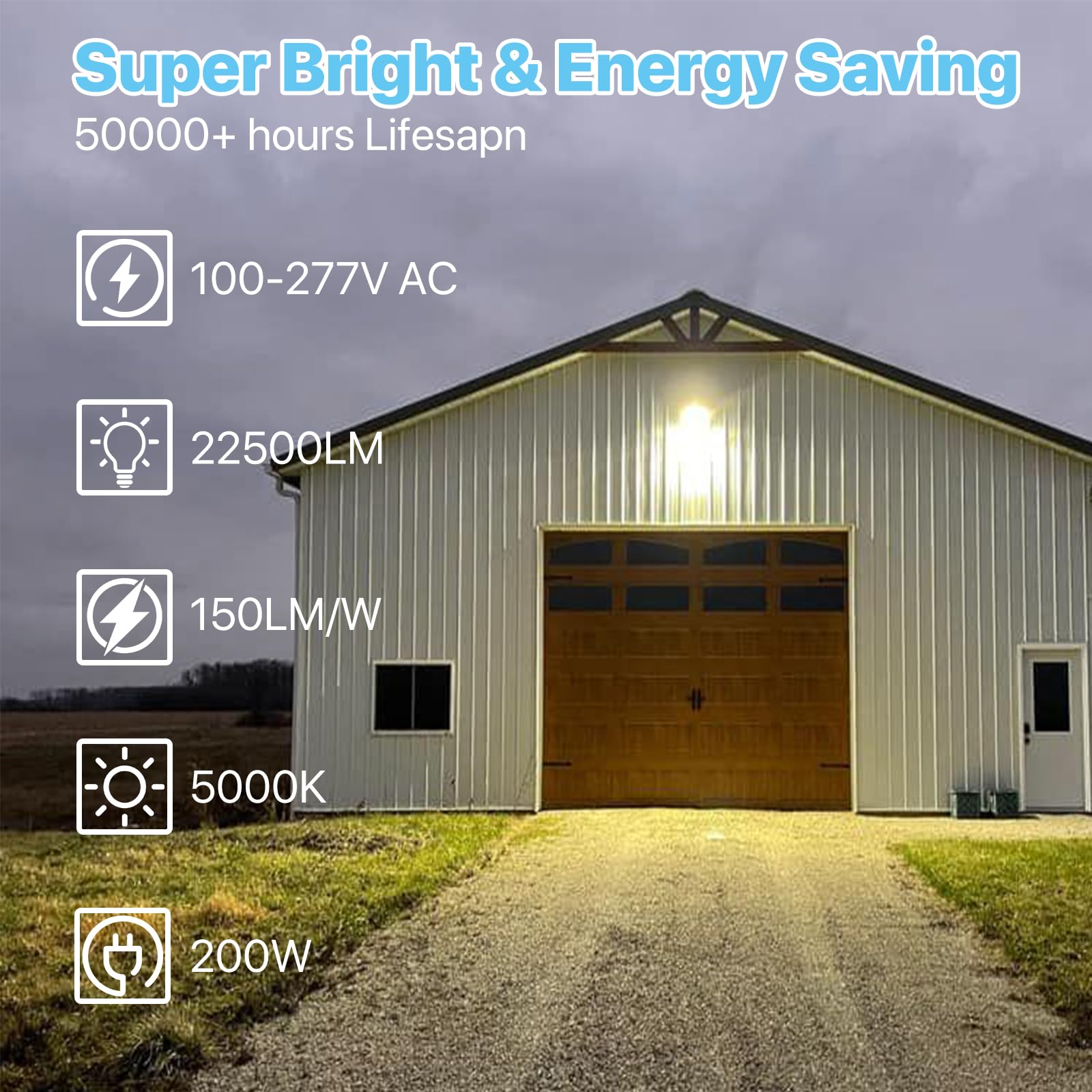 HYPERLITE 200W LED Parking Lot Light 30000LM 5000K Bronze with Photocell & Mounting Options, Model ZE-200WAPM-1