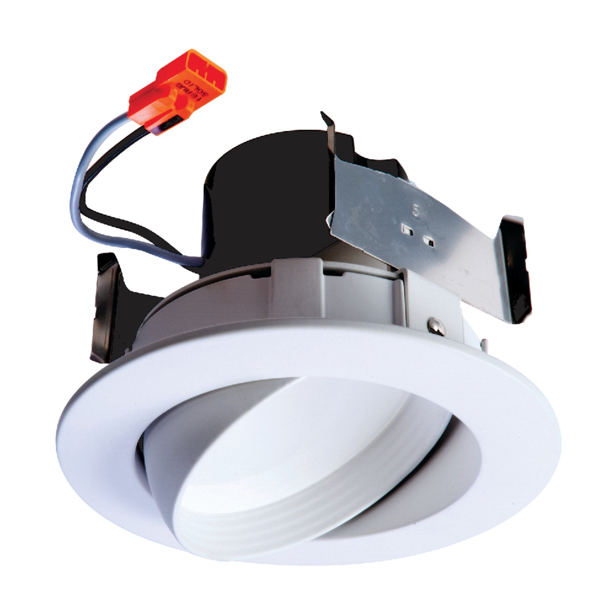HALO RA 4 inch LED Recessed Lights Adjustable Retrofit Gimbal Module, 90 CRI, 120V, 3000K, Narrow Flood, White, 10W Dimmable, 35