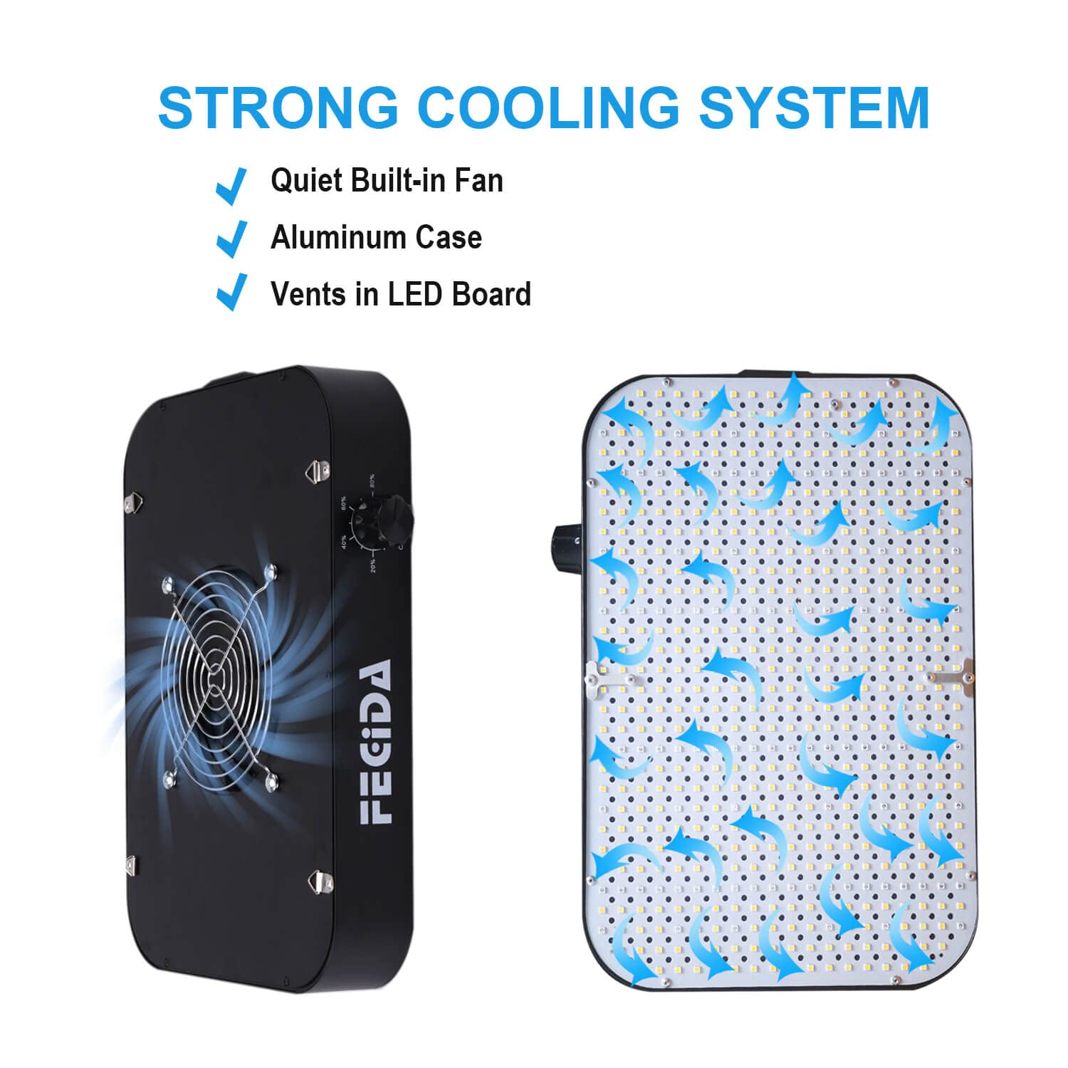 Fecida 2023 Best Led Grow Lights For Indoor Plants Full Spectrum, Seed Starting Seedlings Vegetable Pepper Hanging Growing Lamps, Daisy Chain Function, Quiet Built-In Fan, Dimmable, 600W