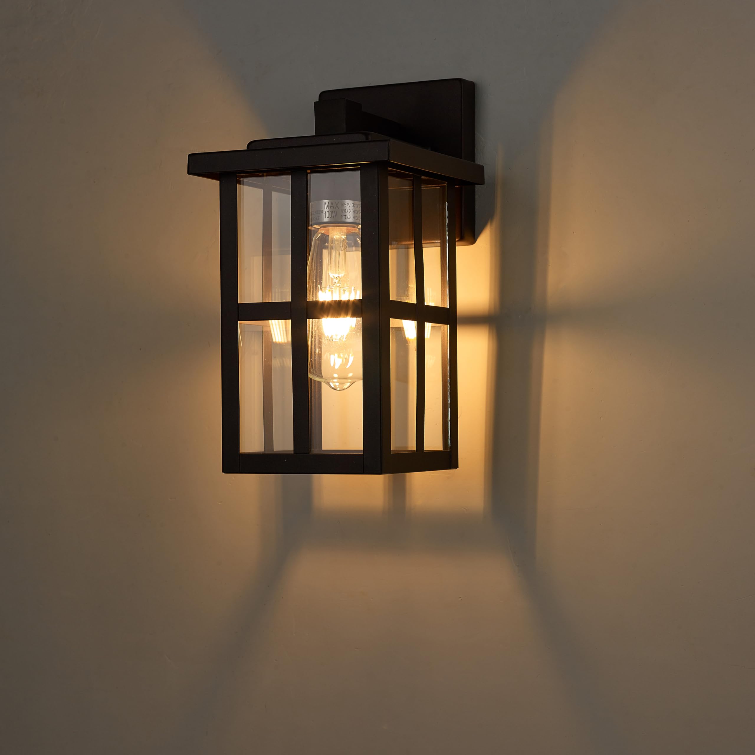 MICSIU Outdoor Wall Lantern, 11" Oil Rubbed Bronze, Waterproof Clear Glass, Wall Mount for House, Garage, Porch, Model 700207-210