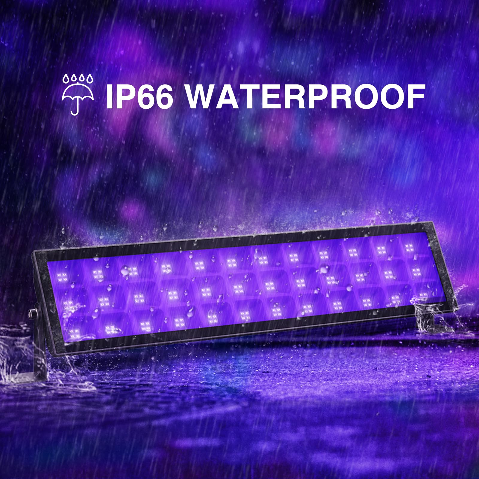 Onforu 72W Blacklight Bar - Ip66 Waterproof Led Flood Light For Parties, Halloween, And Stage Lighting, Model Ctb72Uv