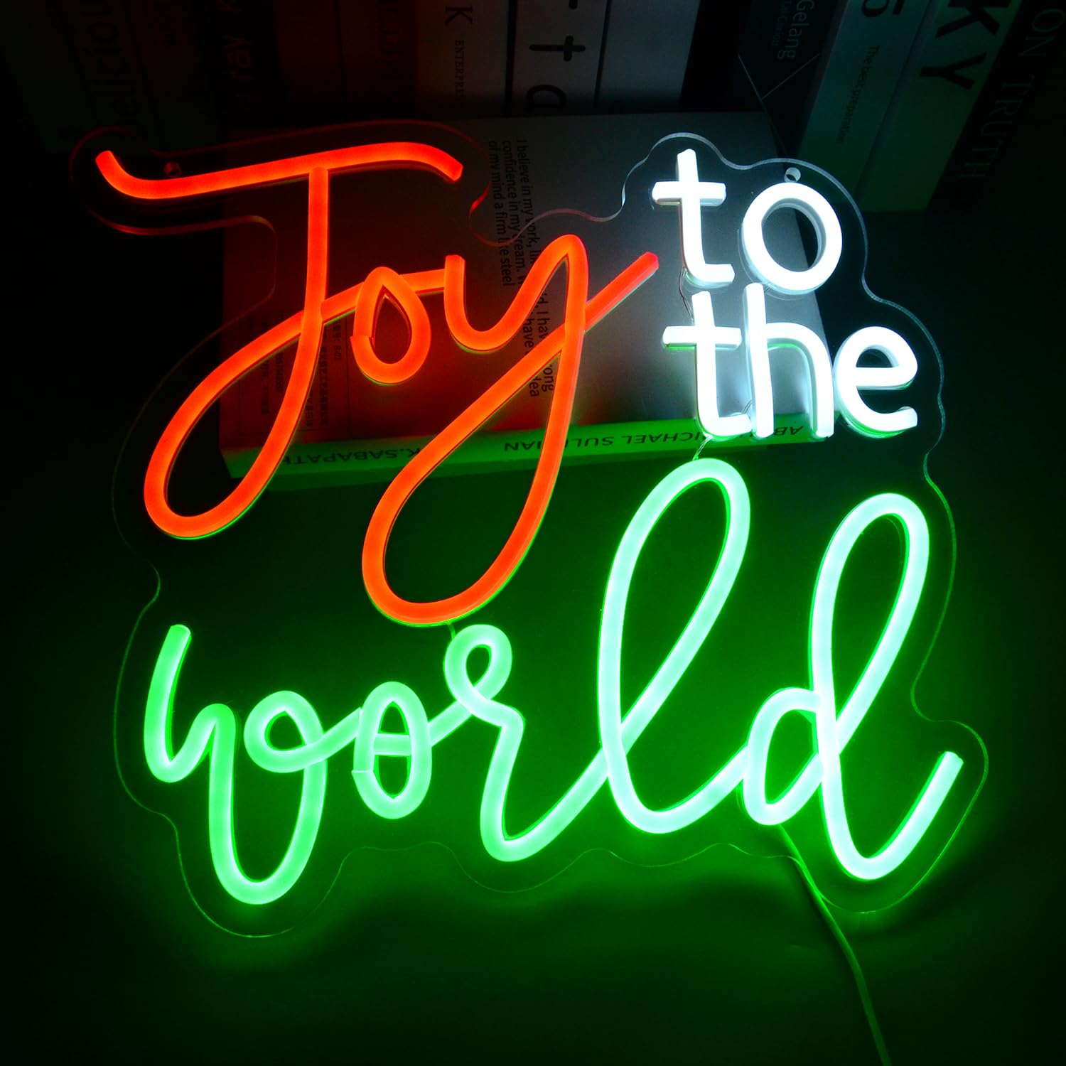 Joy To The World Neon Light Sign Happy Winter Holiday Led Sign Art Wall Decor Red Green Christmas Neon Sign For Thanksgiving New YearS Day Xmas Party Countdown Party