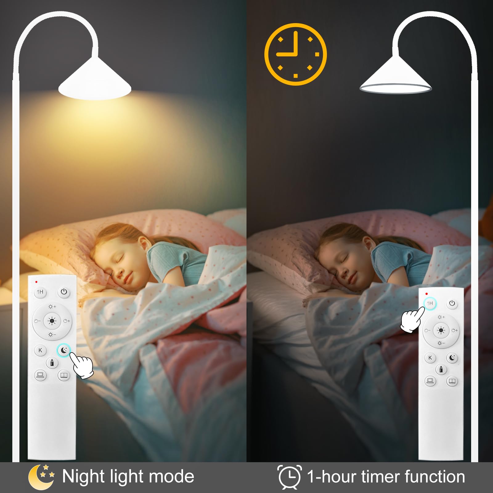 Mukuxin Led Floor Lamp, 18W Floor Lamp With Remote & Touch Control, 2700K-6500K Adjustable Eye Caring Standing Light For Living