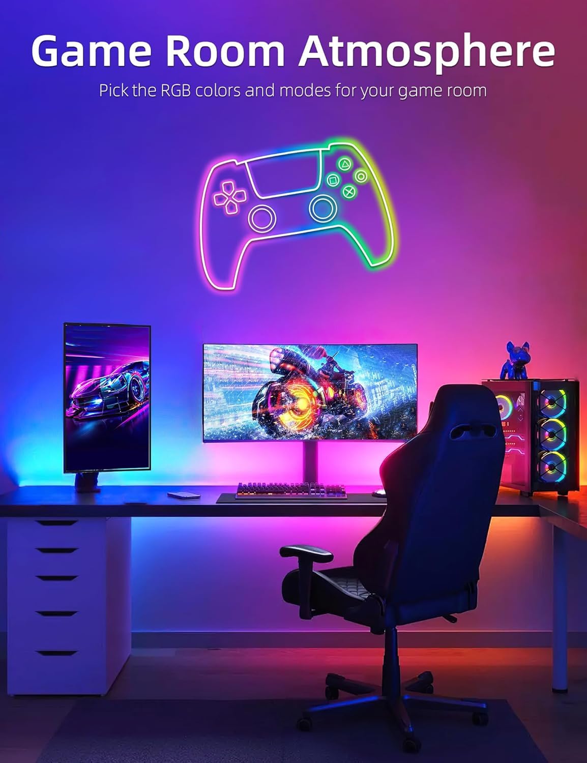 Lamomo LED Strip Lights 65.6Ft RGB Neon Rope Light with App Control, Music Sync, Waterproof, Flexible Silicone for Indoor Use