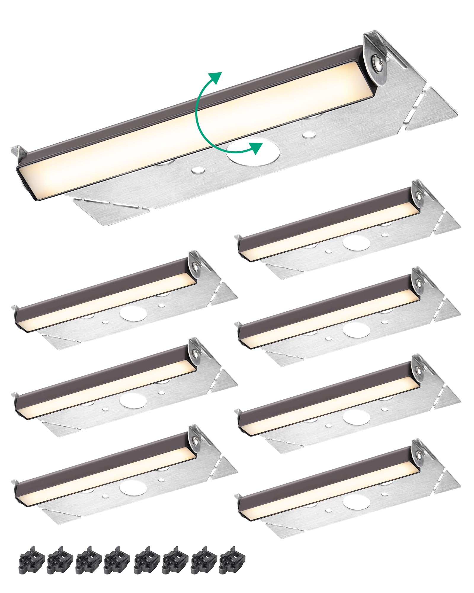 EDISHINE 8 Pack Retaining Wall Lights, 7 in LED Hardscape Lighting, 12V AC/DC 2W 2700K Low Voltage Paver Light, IP65 Waterproof
