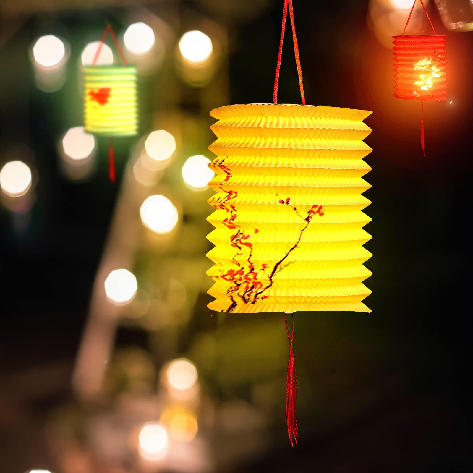 Tuanse 20 Pcs Chinese Paper Lanterns Multicolor Flower Pattern And Bird Pattern Hanging Colorful Japanese Lanterns For Chinese M