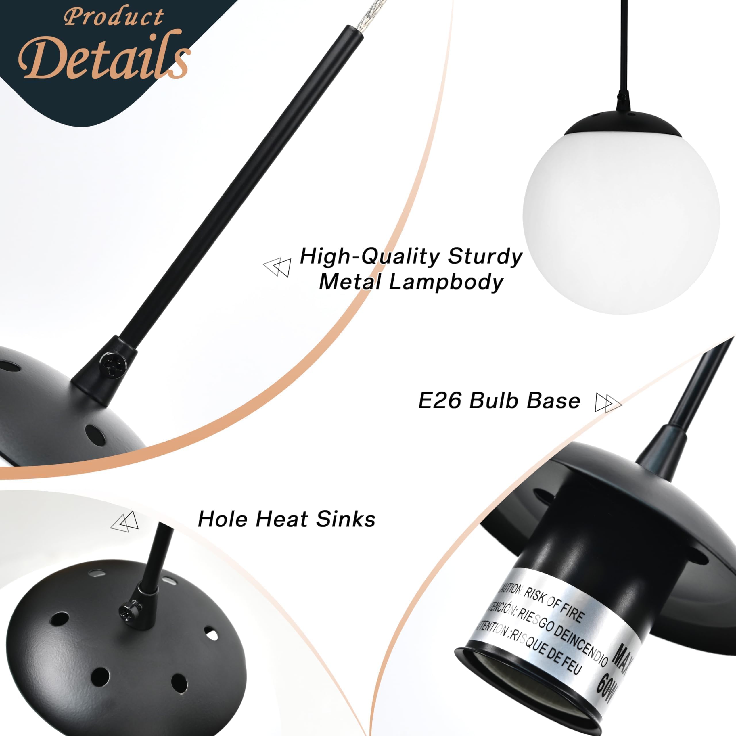 KoKo&Yukina 16-Light Black Mid Century Modern Chandelier, Opal Glass, D23.6", Model LT01-NH-16, Ideal for Living Room & Entryway