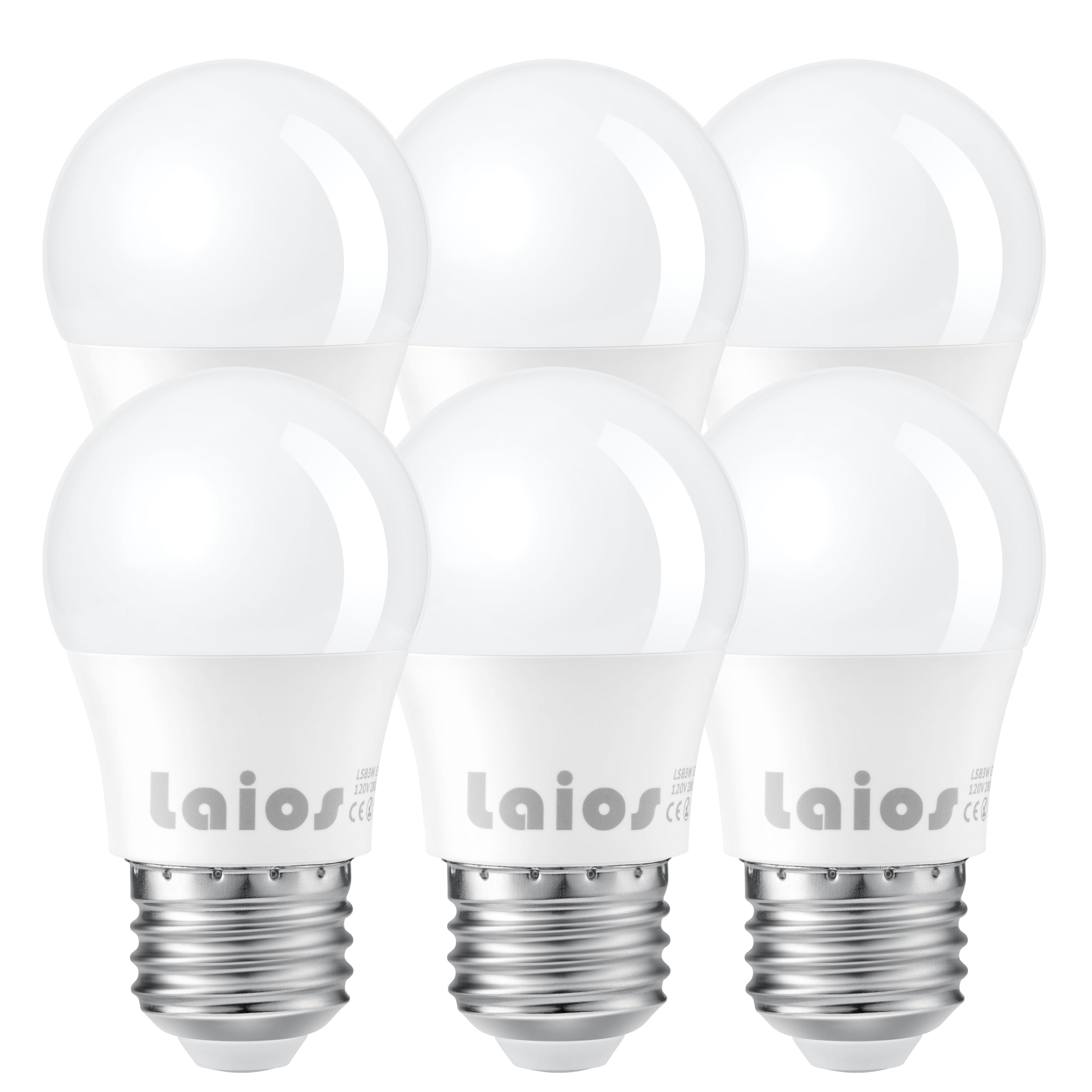 Laios E26 Led Light Bulb A15 Shape, 3W Replace 30W, 300Lm, Daylight 5000K, 120V Medium Screw Light Bulb, Pack Of 6, Non Dimmable