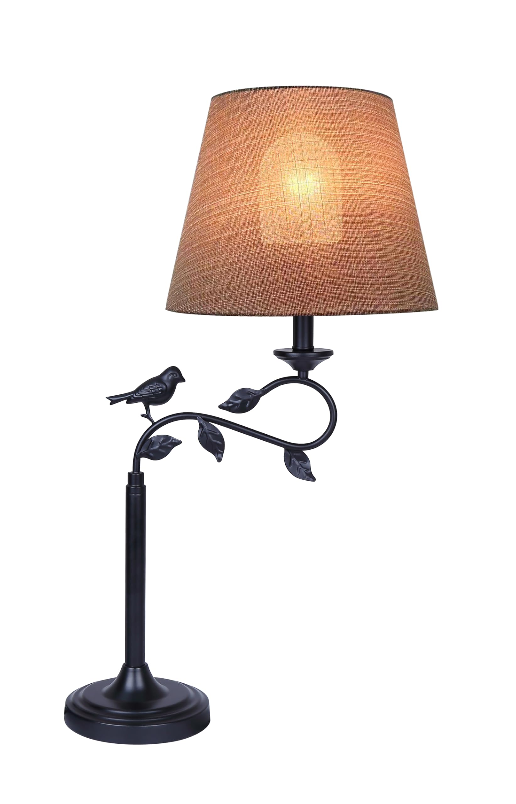 Canarm Havran 1-Light Outdoor Table Lamp, 31-Inch Black with Fabric Shade, On/Off Switch on Socket Weather-Resistant Lamp for Pa