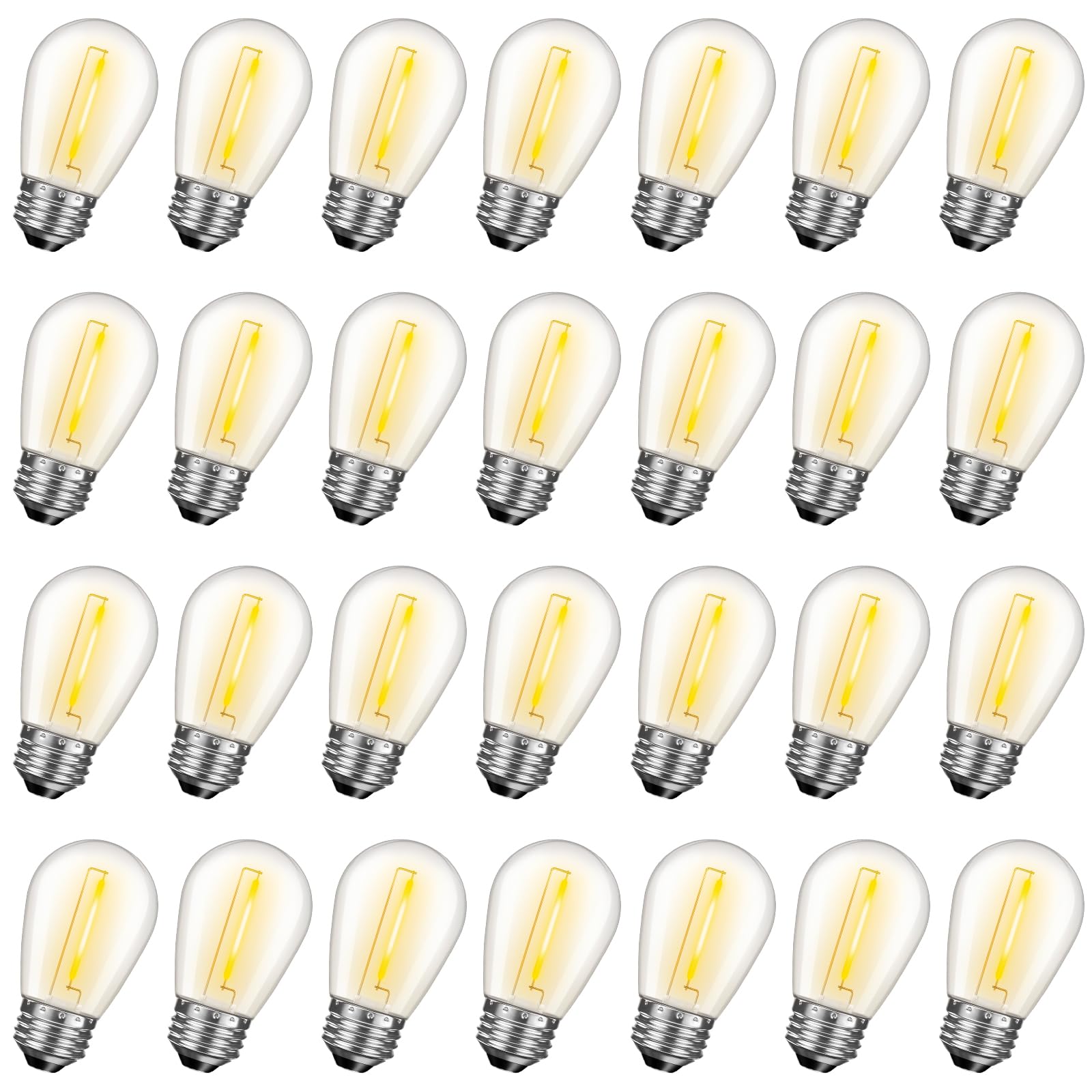 Gvvoohome 28 Pack S14 Bulbs For Outdoor String Lights, Shatterproof Led Replacement Bulbs For Patio String Lights Outdoor Waterp