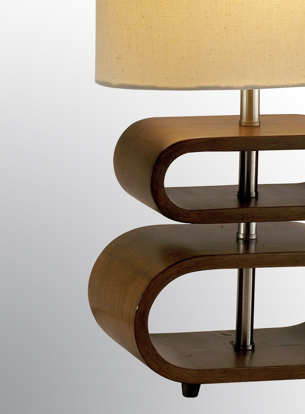 Adesso 3202-15 Rhythm Table Lamp, 19.5 in. Walnut PVC Veneer, 60W Incandescent/13W CFL