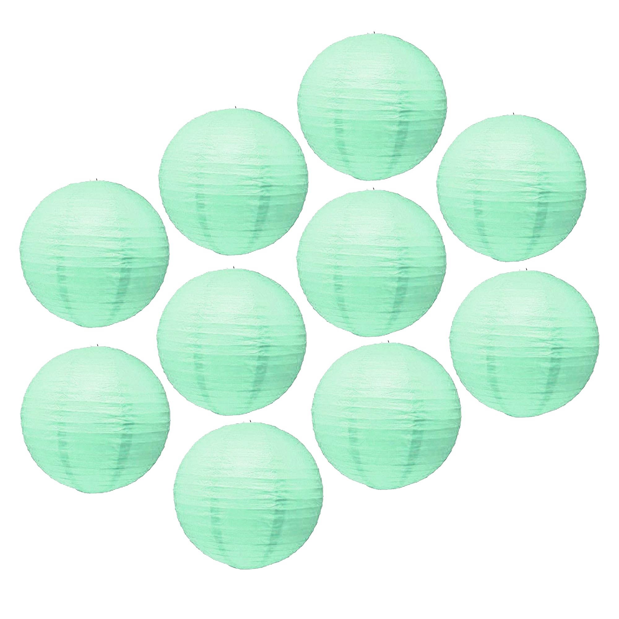 Mudra Crafts Mint Paper Lanterns Wedding Party Decorations - 12 In 10 Round Japanese Chinese Lanterns Decorative Hanging Ceiling