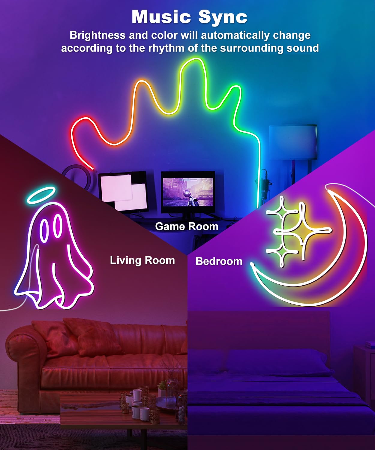 Czyjprl Neon Lights, 9.8Ft Neon Rope Lights, Rgbicw Led Strip Lights, Custom Diy Neon Strip Lights Bedroom And Wall Ip67 Waterpr