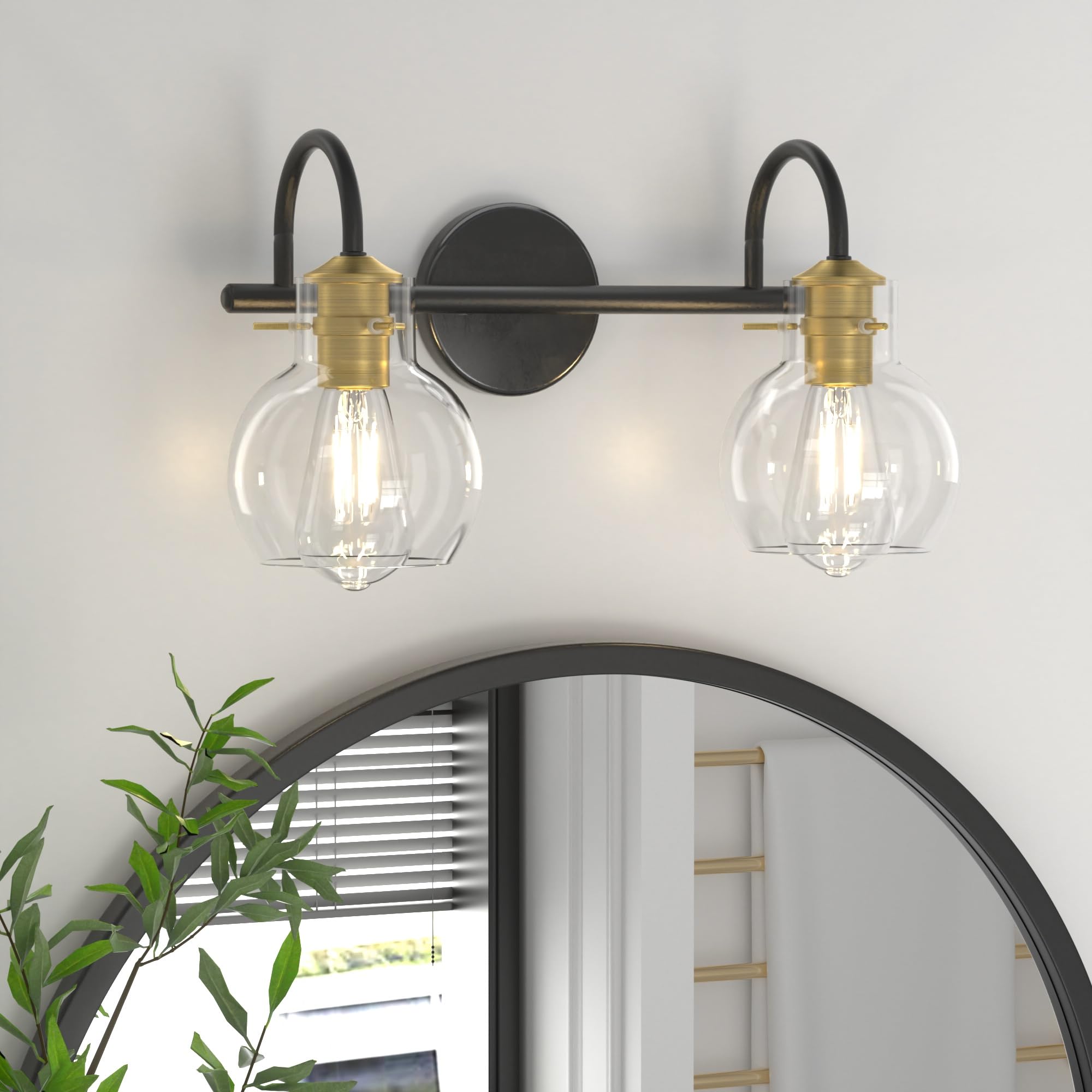 Primeplus Bathroom Vanity Lighting Fixtures, Bathroom Wall Mounted Sconces Lighting Vanity Lights For Bathroom With Globel Glass Shade, E26 Base