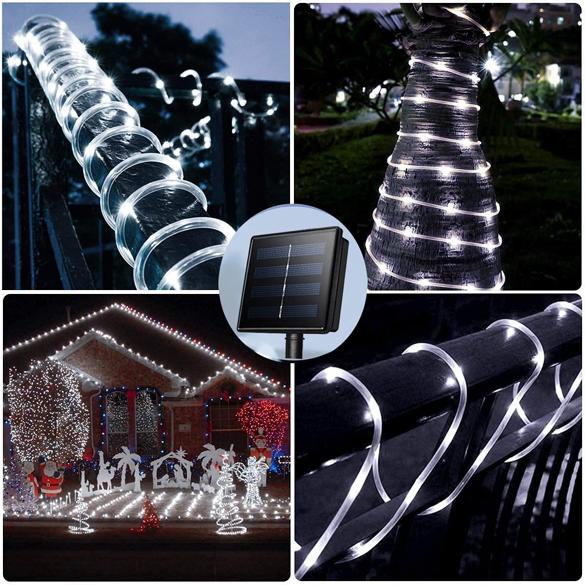 Honche Solar String Lights 33Ft 100 Leds Waterproof Fairy Lights For Holiday Decorations