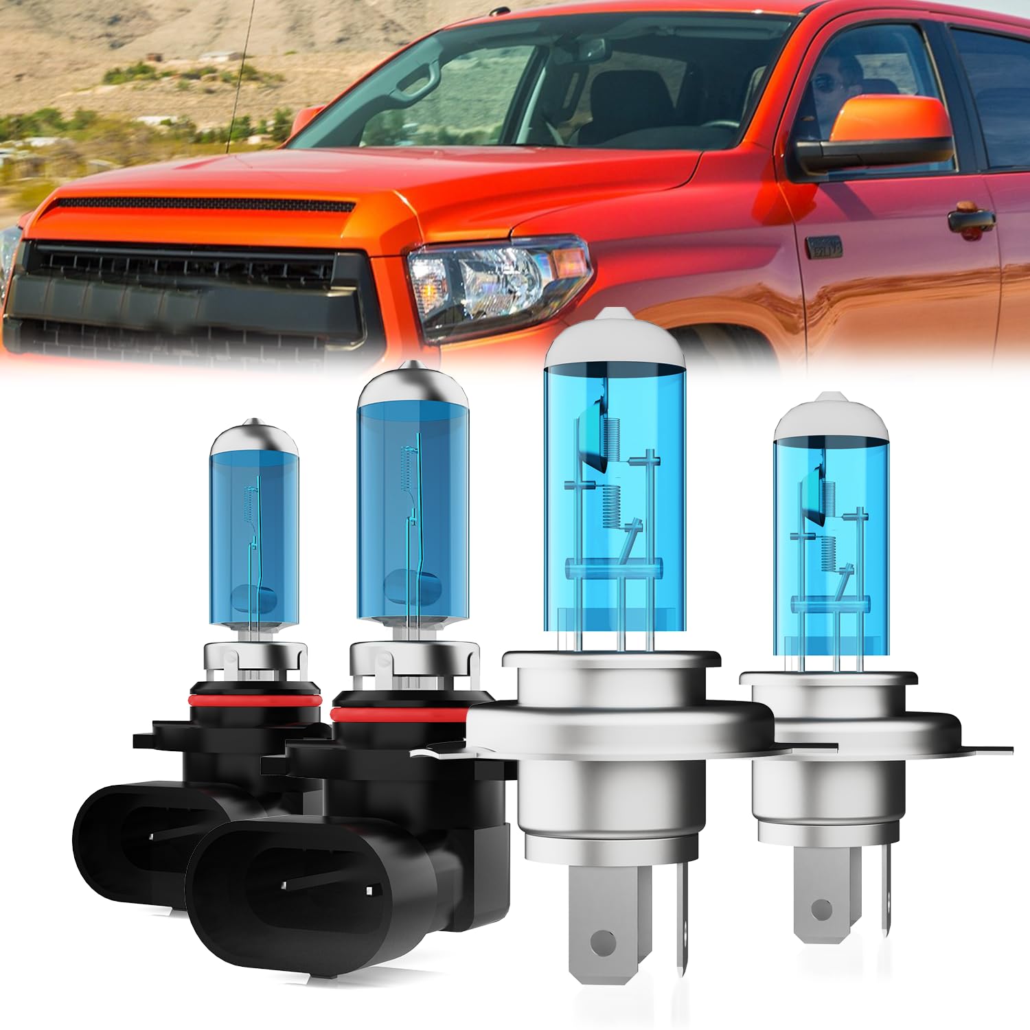 Leccibub Light Bulbs Compatible With Toyota Tundra 2000-2006, 9003 High Low Beam + 9006 Fog Lights Halogen Light Bulb Combo, Sup
