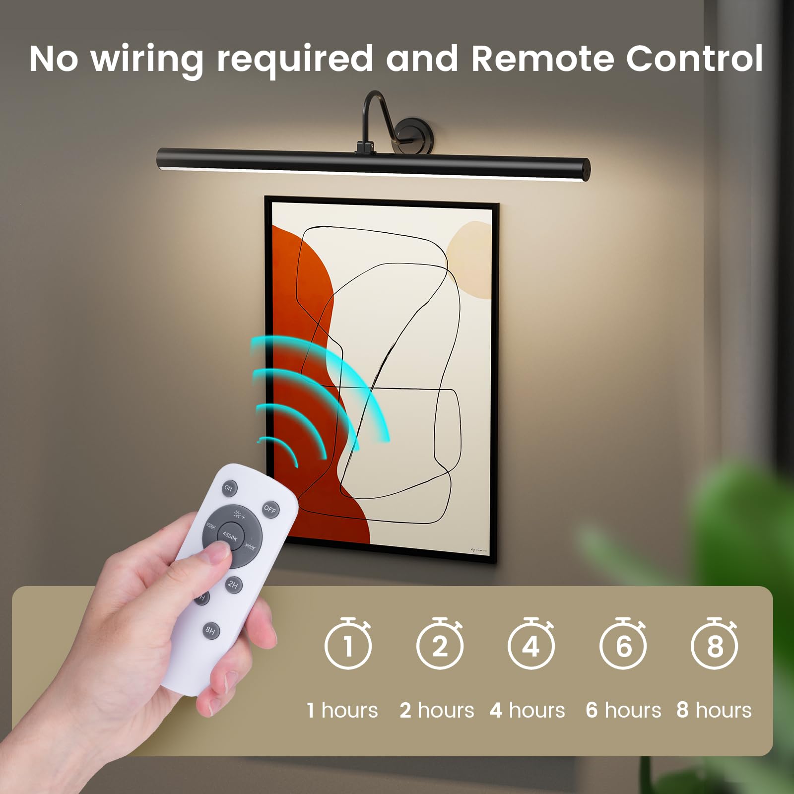 Bridika 2 Pack 23.6In Picture Lights For Wall Battery Operated With Remote, 3 Color Modes And Dimmable Art Lighting For Painting