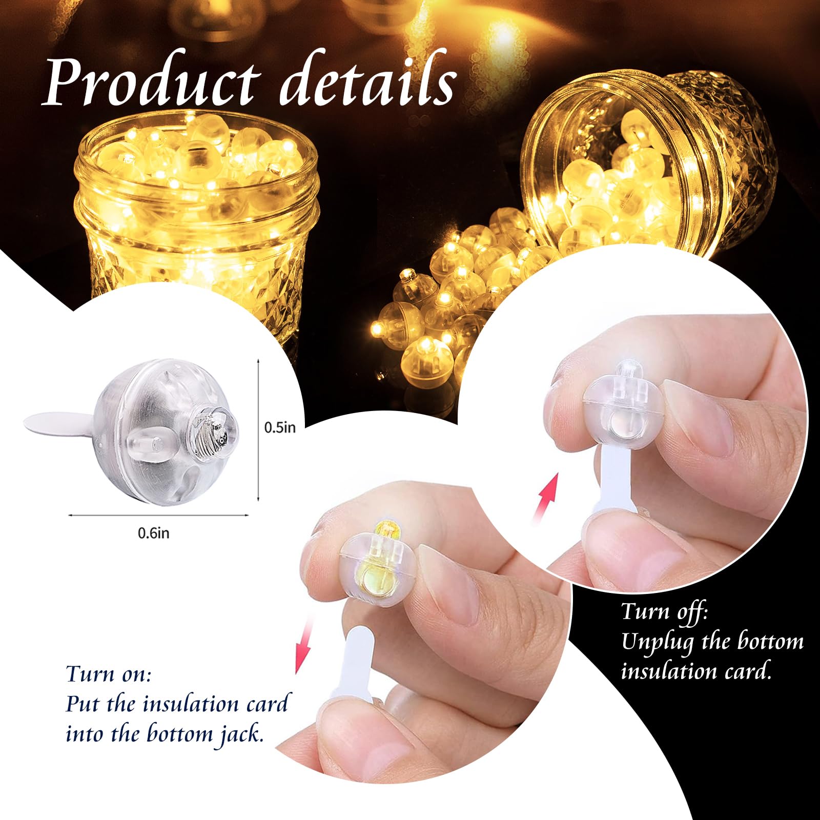 Chzk 200Pcs Balloon Lights Warm White Mini Led Lights Round Long Standby Time Multicolor Ball Lamps Paper Lantern Balloon Liamps