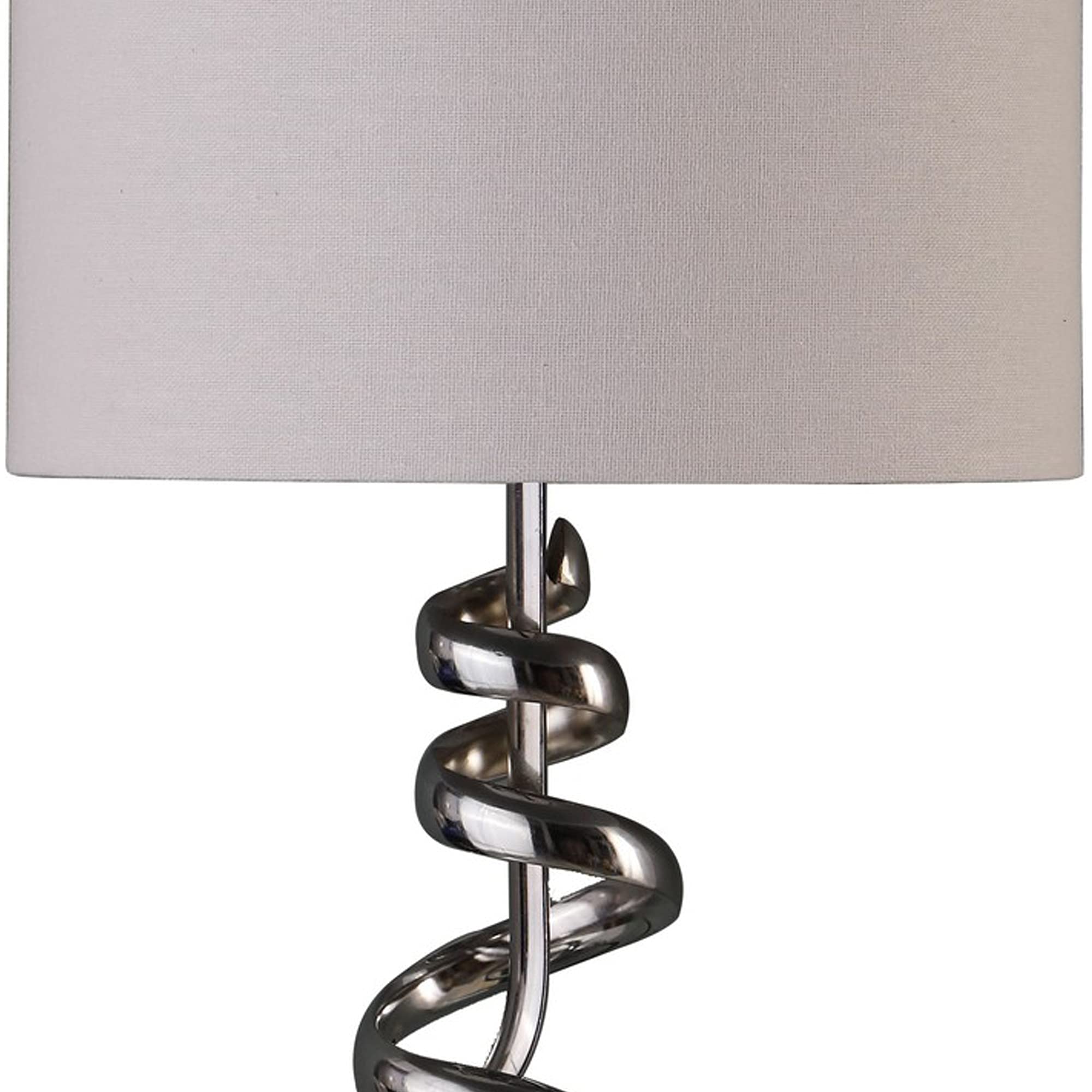 Benzara Bm240346 72 In. Table Lamp With Curved Abstract Metal Base, Silver