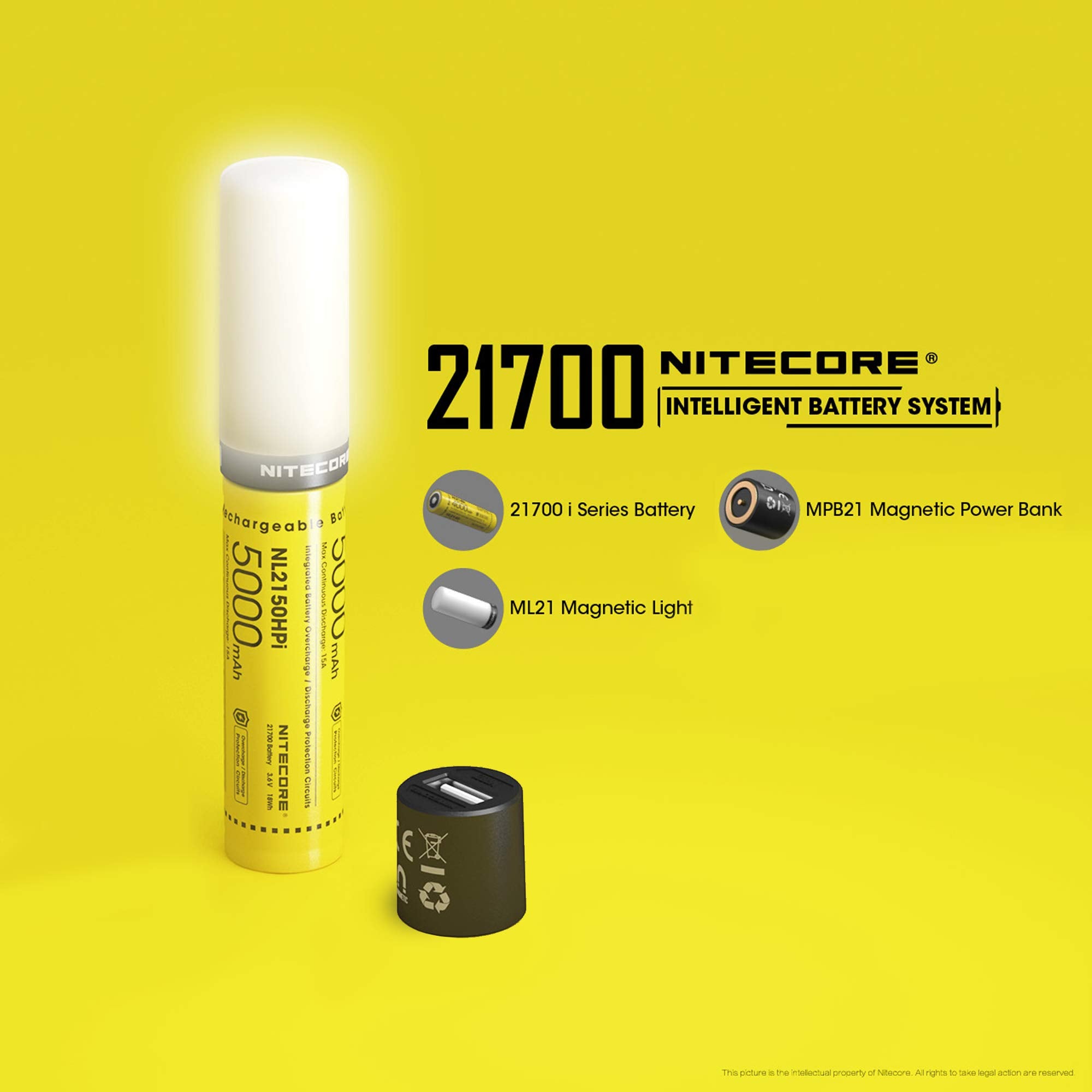 Nitecore MPB21 Mini Rechargeable Lantern Flashlight Bundle, 5000mAh Battery Charger & Micro USB Cable, Black
