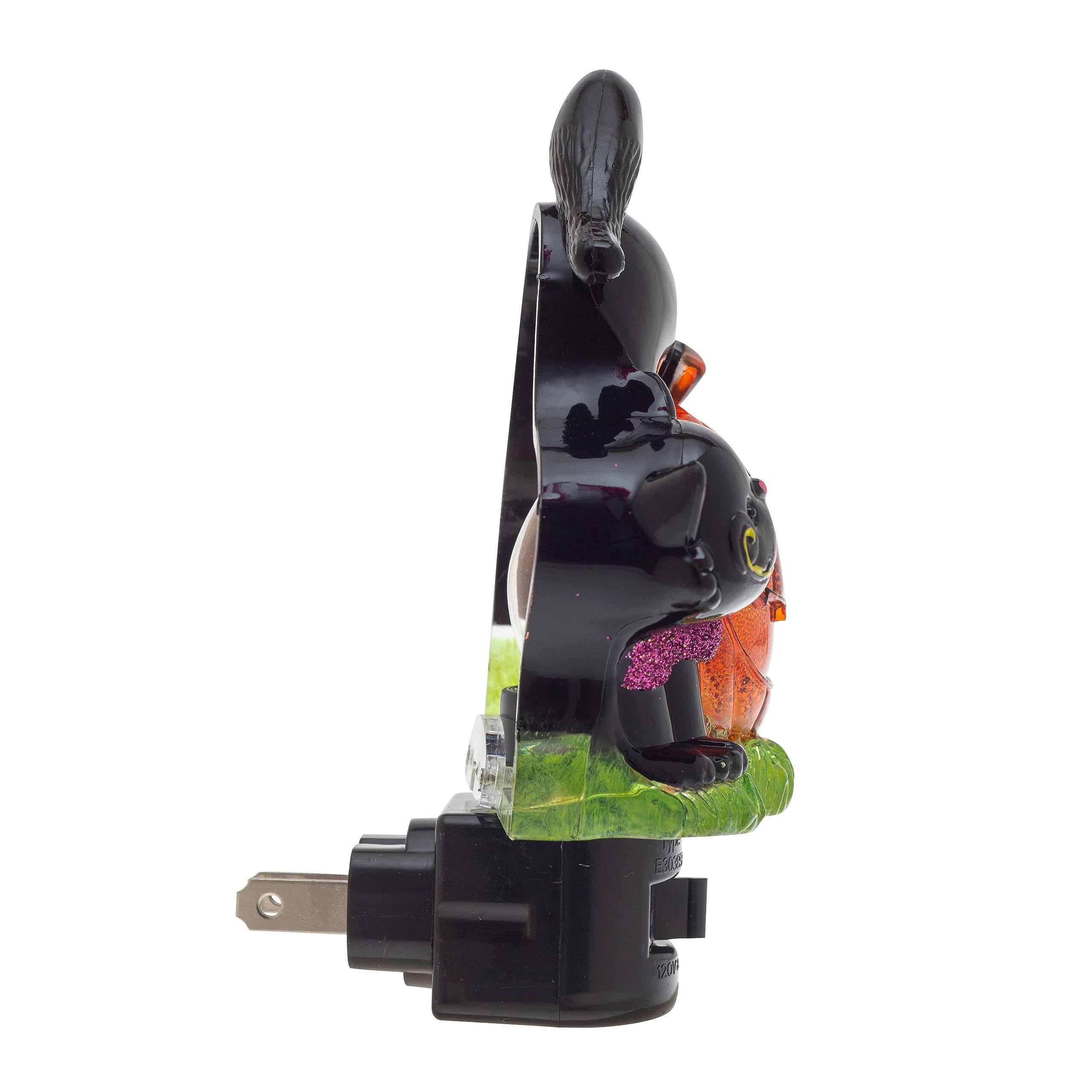 Creative Hobbies Holiday Decor Night Lights - Featuring Halloween Jack O' Lantern Pumpkin And Black Cat With Rotational Socket A