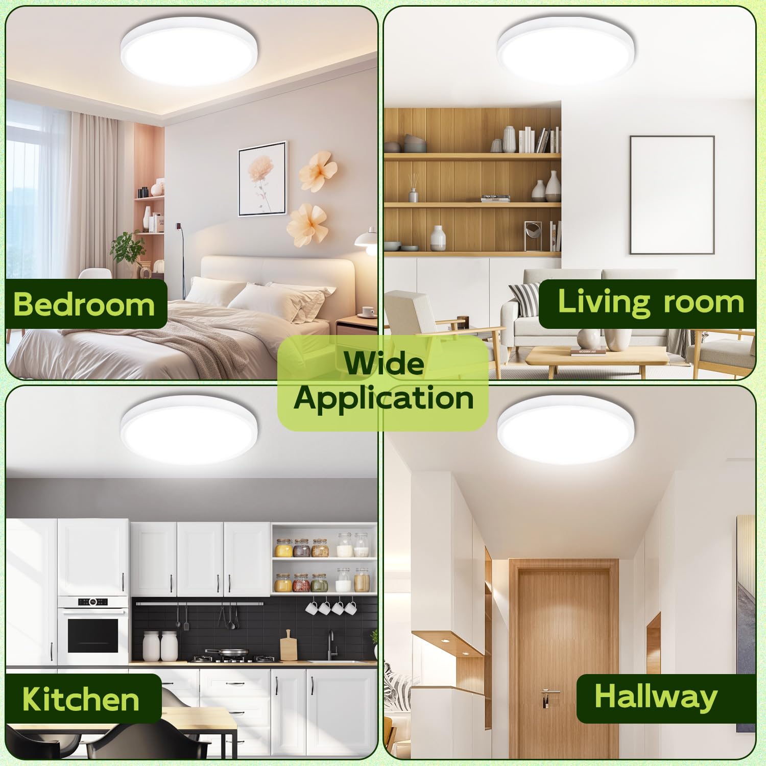 Hykolity 9 Inch Selectable Cct Led Round Flat Panel Light  18W 1800Lm 3000K/4000K/5000K  Edge-Lit Flush Mount Ceiling Light Fixture For Kitchen  Bedroom  Laundry And Closet Room  White