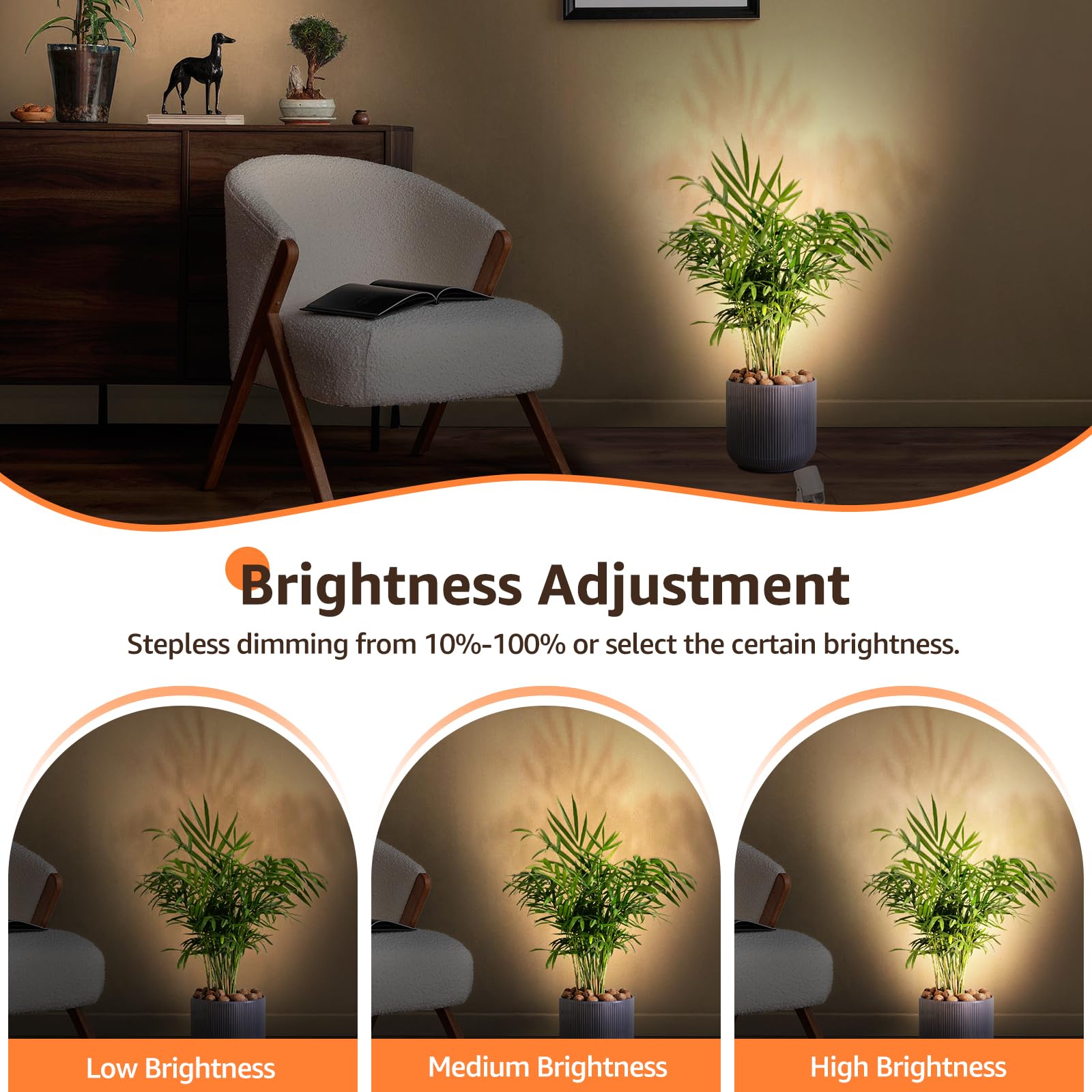 URTOM 3W Uplighting LED Spot Lights, Dimmable, 3000K/4000K/5000K, White, Model SHWS03G02W,