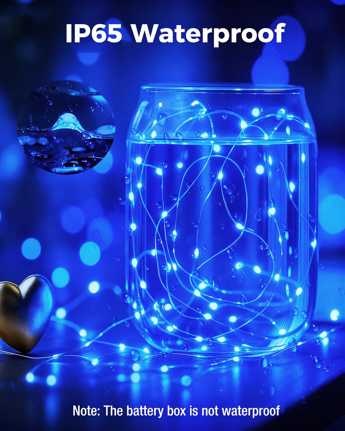 Btfarm 12 Pack Fairy Lights Battery Operated  7Ft 20 Led Mini String Lights Waterproof Silver Wire For Mason Jars Centerpiece Table Crafts Bedroom Christmas Decoration  Blue