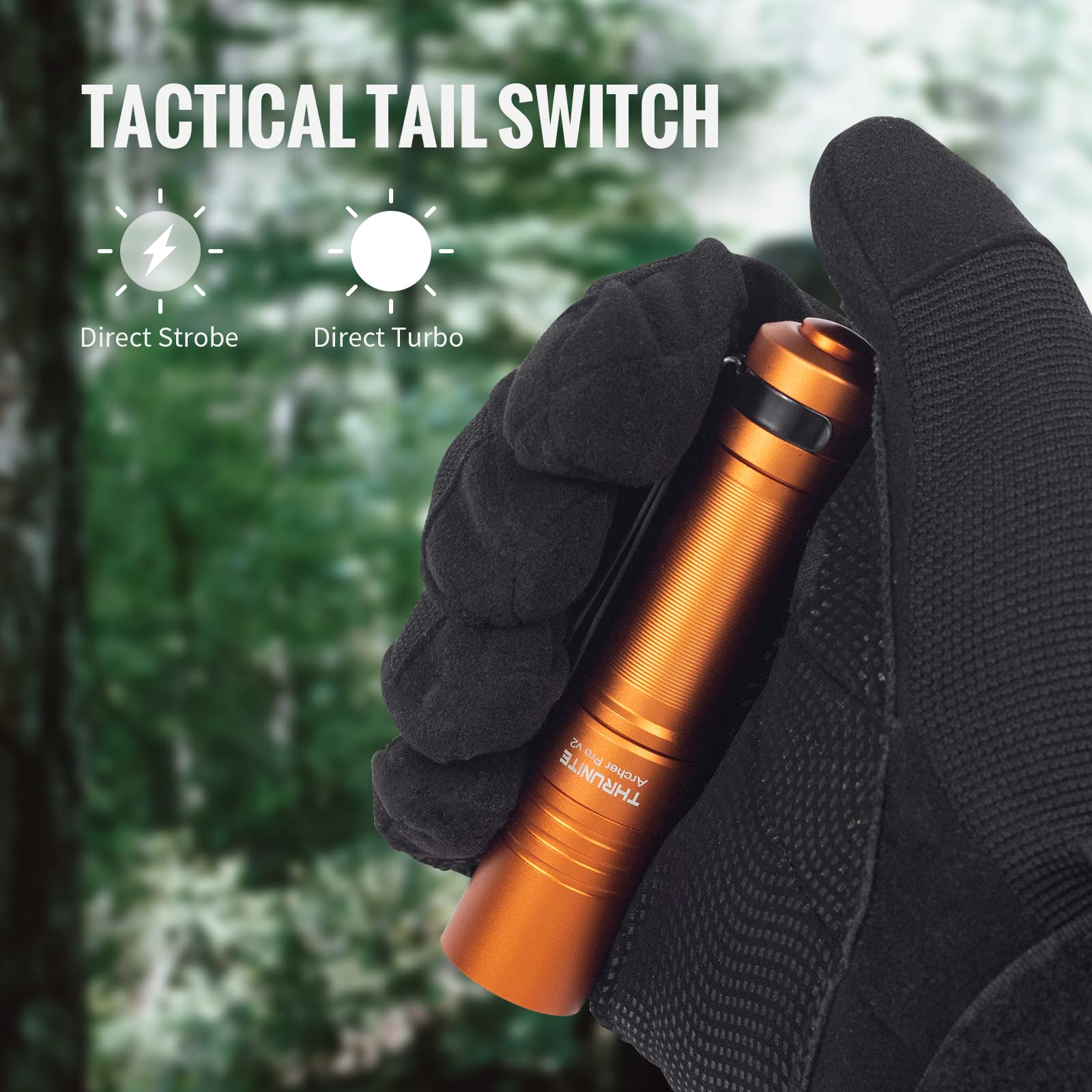 ThruNite Archer Pro V2 EDC Flashlight - 950 Lumens, USB-C Rechargeable, Pocket Size, Orange