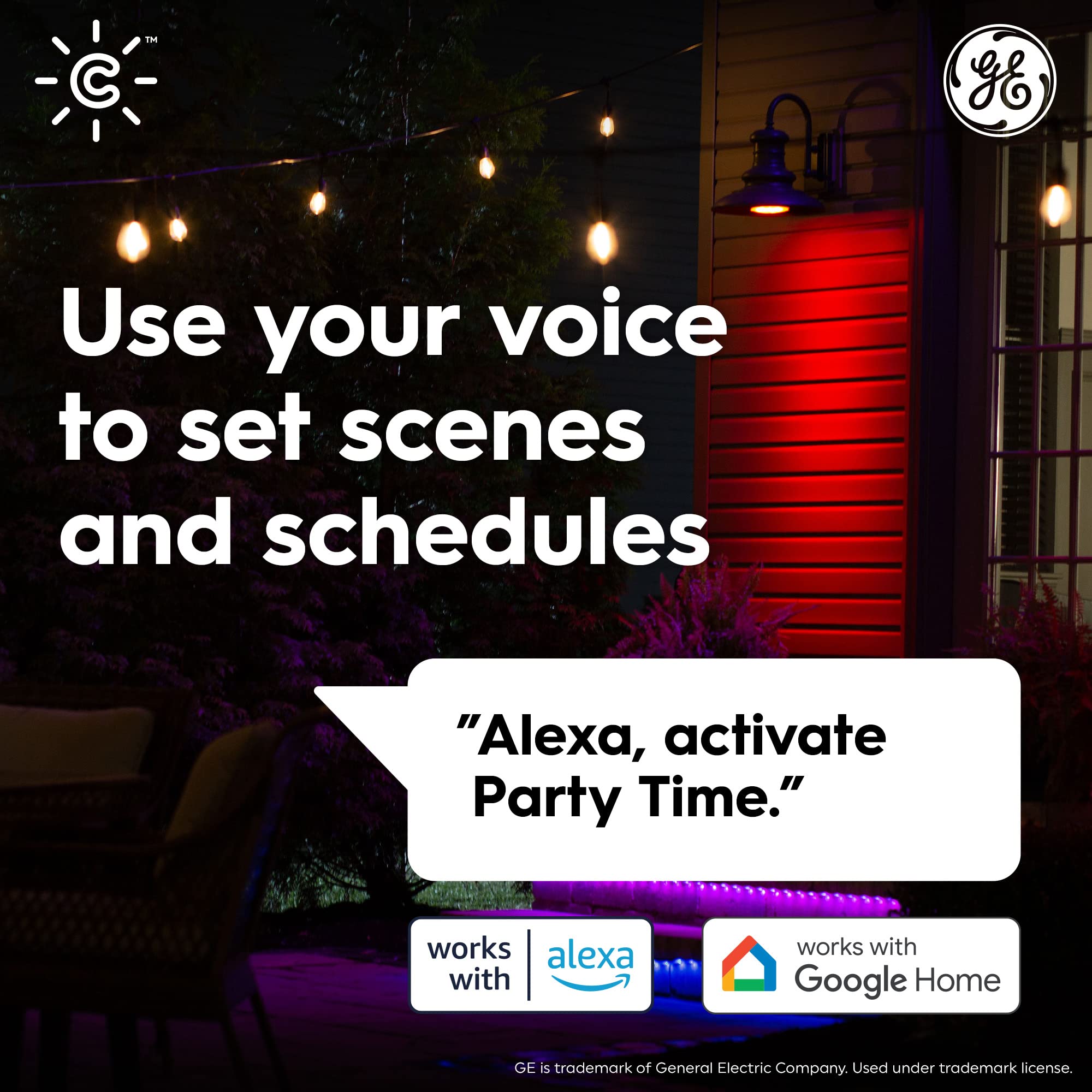 Ge Cync Smart Led Light Bulbs, Color Changing Lights, Bluetooth And Wi-Fi Lights,Compatible With Alexa And Google Home, Par38 Ou