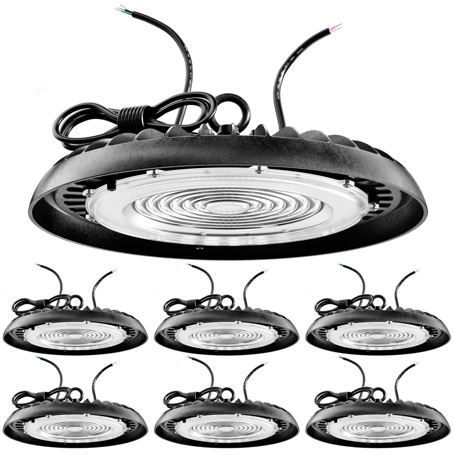 Sunco 6 Pack UFO LED High Bay Light, 200W, 28000 Lumens, 5000K Dimmable Ultra Bright Commercial Shop Lights for Warehouse, Facto