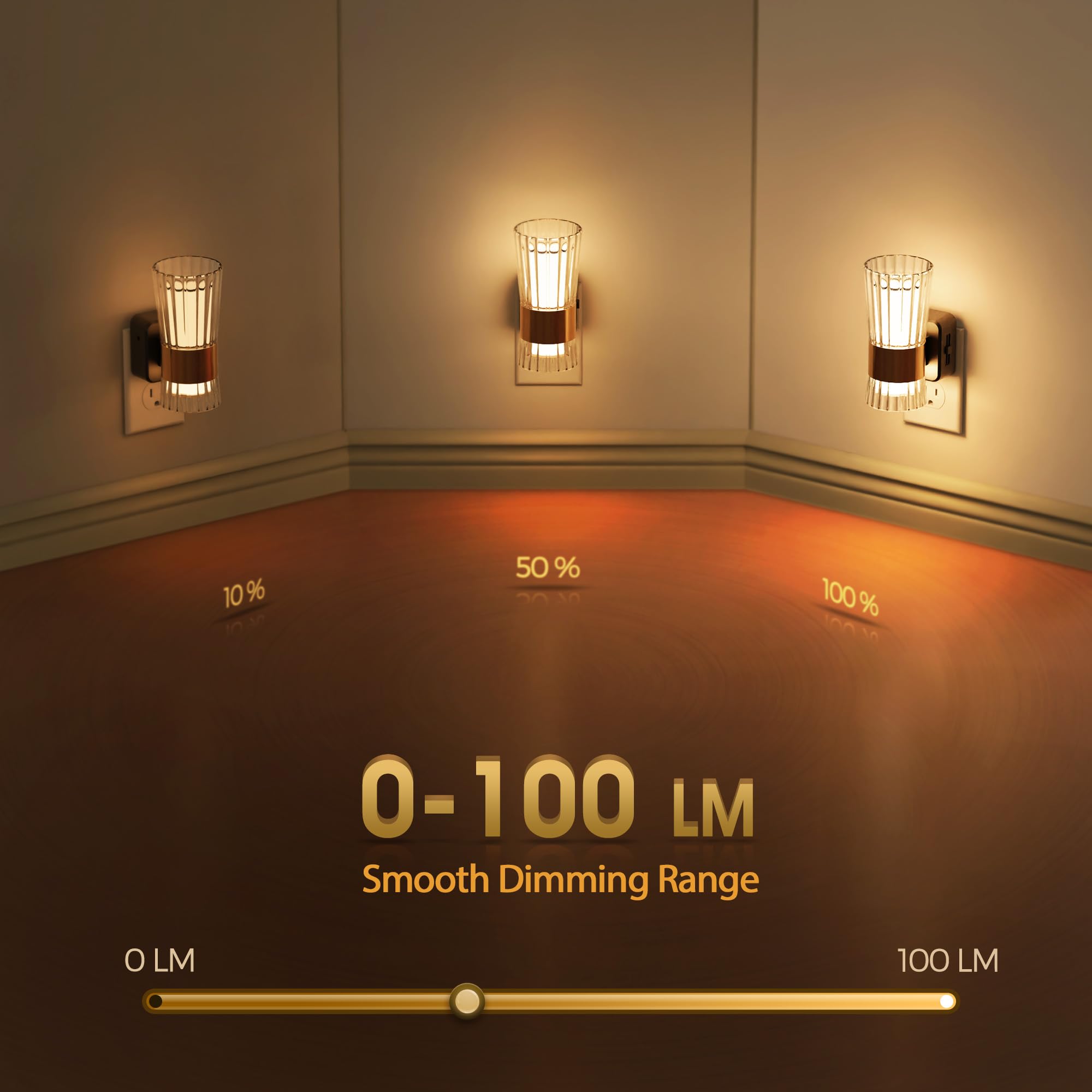 Briignite Night Lights Plug Into Wall, Dimmable Led Night Light For Kids, Dusk To Dawn Sensor, Adjustable Brightness 0-100Lm, So
