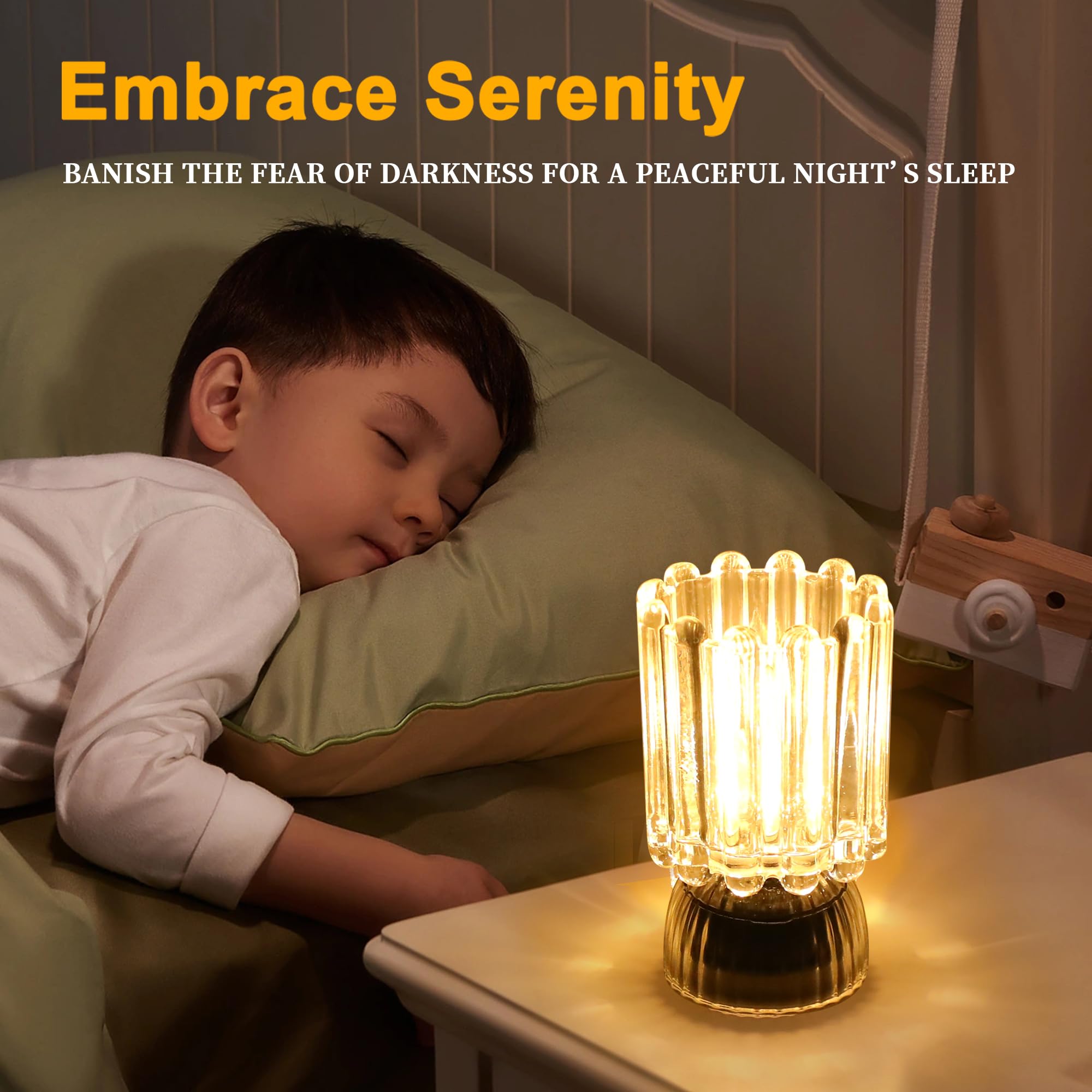 MiuBrty Battery Operated Table Lamp, Auto-Off Timer, Portable LED Night Light, Large, Wine Glass Design-White, Model ZZ-01