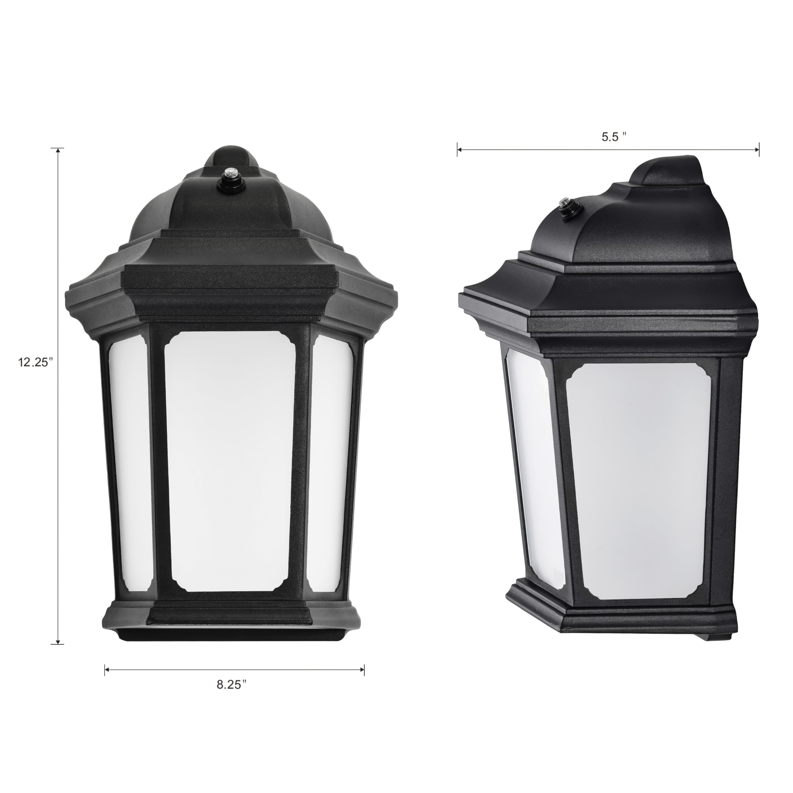 Edvivi Led Outdoor Wall Lights, Dusk To Dawn Outdoor Lighting Fixture, Black Porch Lights Outdoor With Frosted Glass, Waterproof