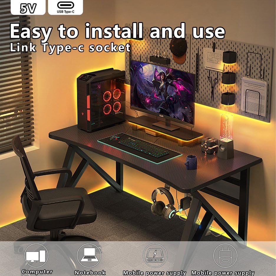 Mdee?Type C Cob Tape Light Led Strip 1.64Ft/0.5M- Flexible 5Mm Hidden Dc 5V Led Tape With 320 Leds/M For Warm (2700K) Lighting. Cuttable  Shapeable  Type C Powered. Ideal For Kitchen