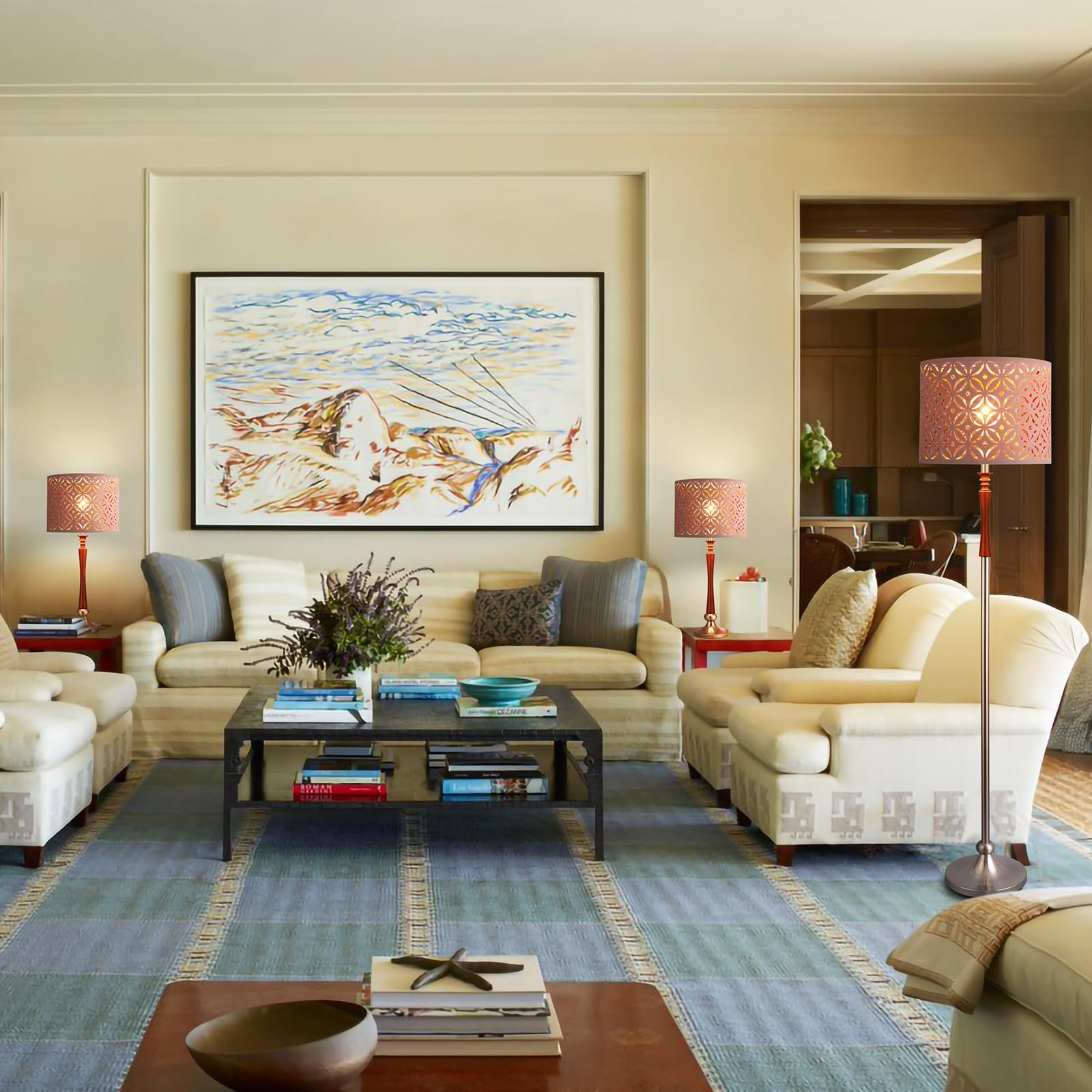 Pink Lamp Shades Set Of 2, Drum Lampshades, Lampshade 10 Inches Height, Lampshades For Table Lamp, Floor Lamp, Pendant Light, La