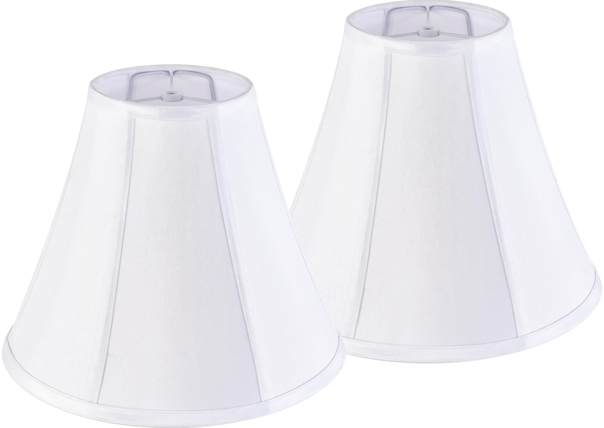 Bell Lamp Shades Set of 2 White Medium Lamp Shade 6'' Top x 13'' Bottom x 10.6'' High(Spider) Modern Lamp Shade for Table Lamp &
