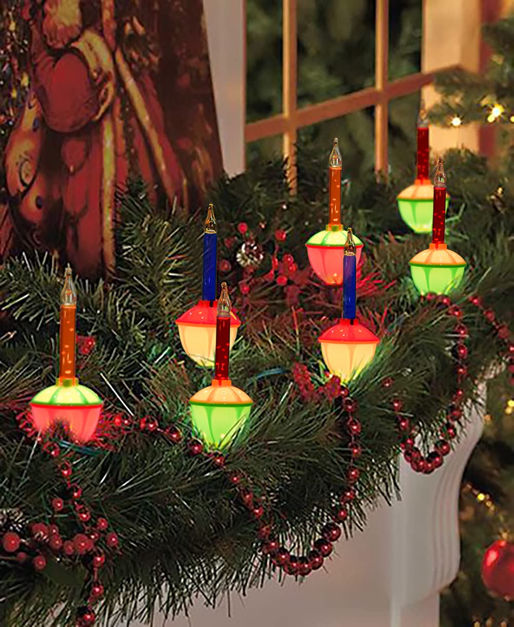 Sunsgne Christmas Bubble Lights  8.8Ft Vintage Bubble Lights With 10 Multicolor Bubble Bulbs(1 Spare) For Holiday Christmas Tree Lighting  E12 Base  Green Wire